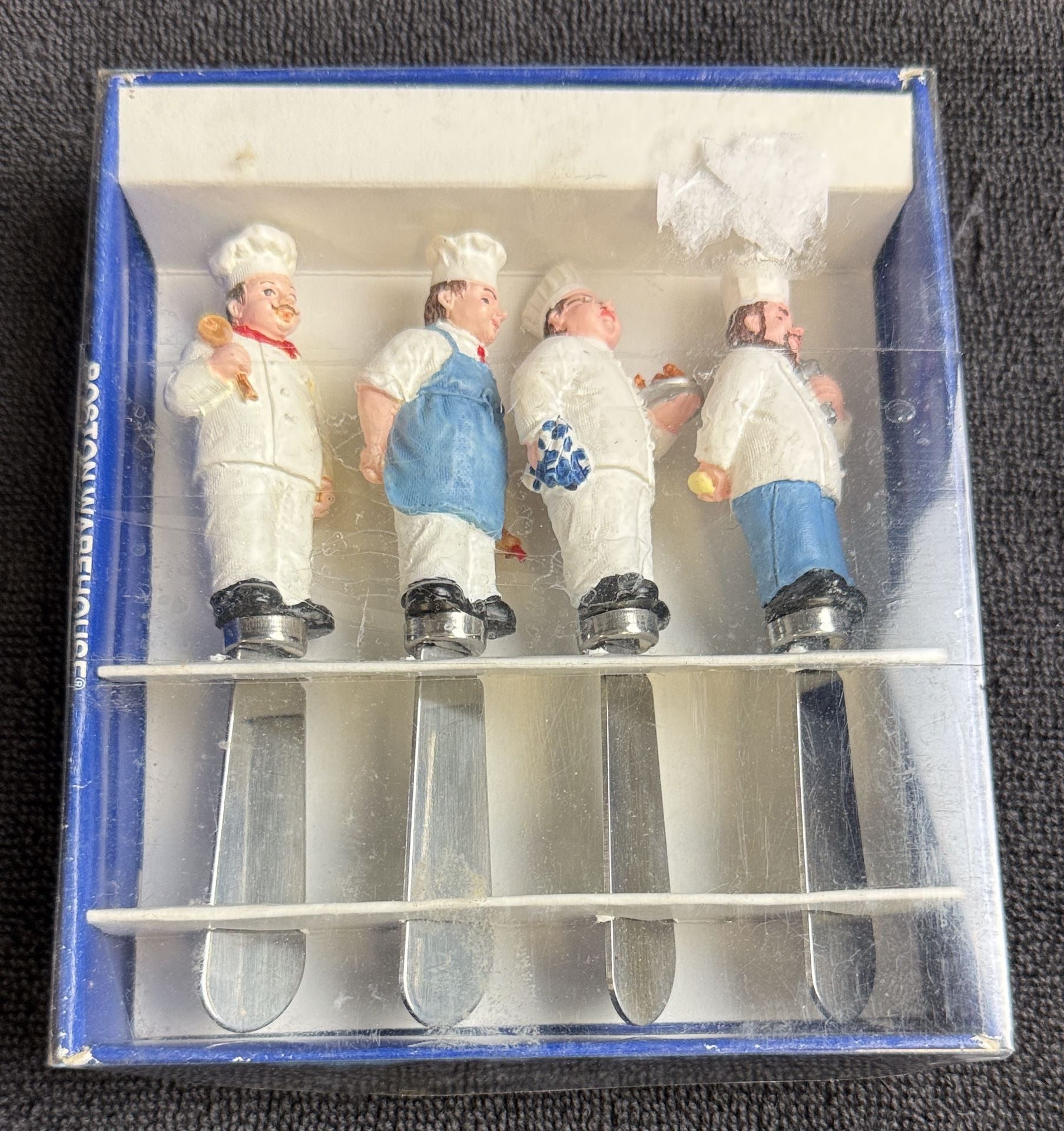 Boston Warehouse Chef Figurine Spreaders Set of Four Stainless Steel Knives 1