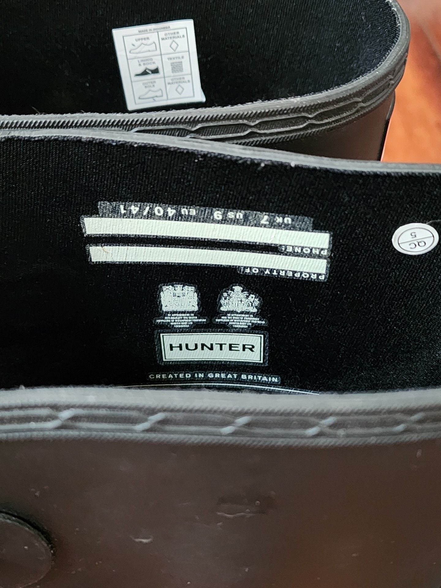 Hunter Original Short Rain Boots Black Women’s 9 7