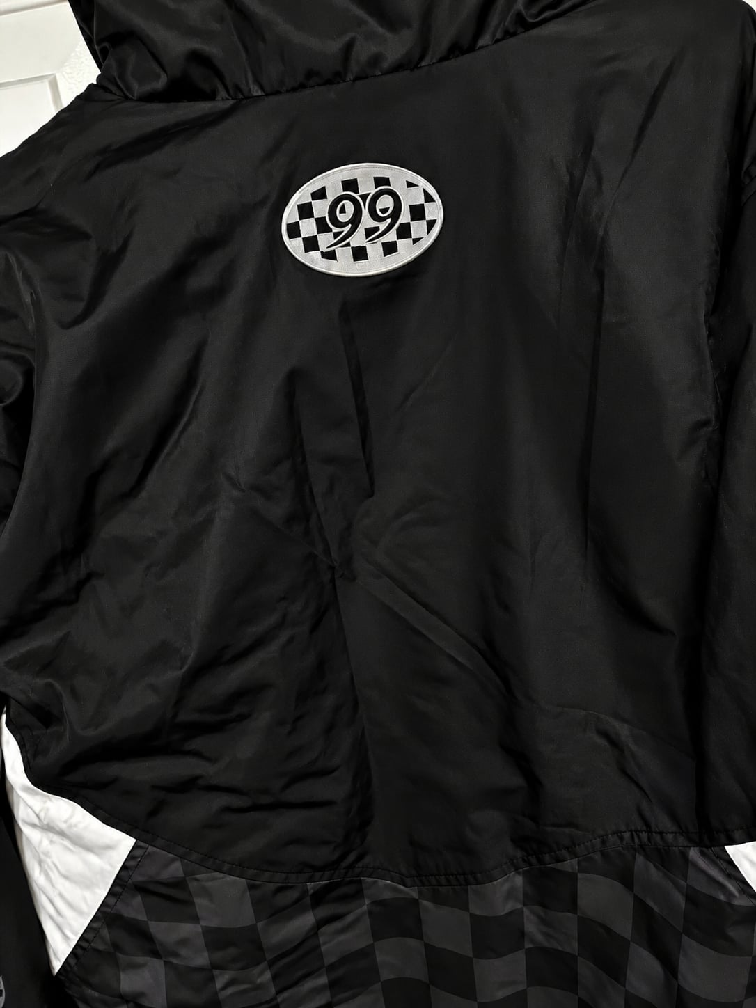 Hollister 1999 Racing Windbreaker Jacket Black White Checkered 5