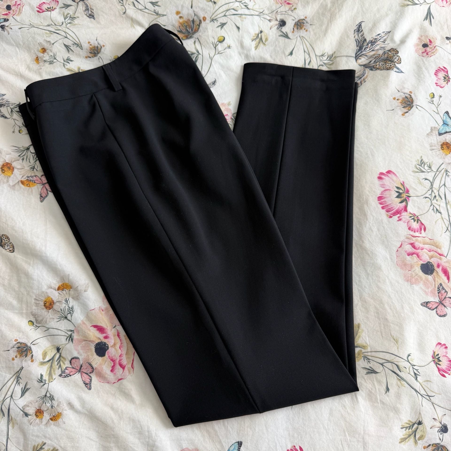 Theory Dress Pants Size 2 Black Wool Blend Tailored Trousers 2