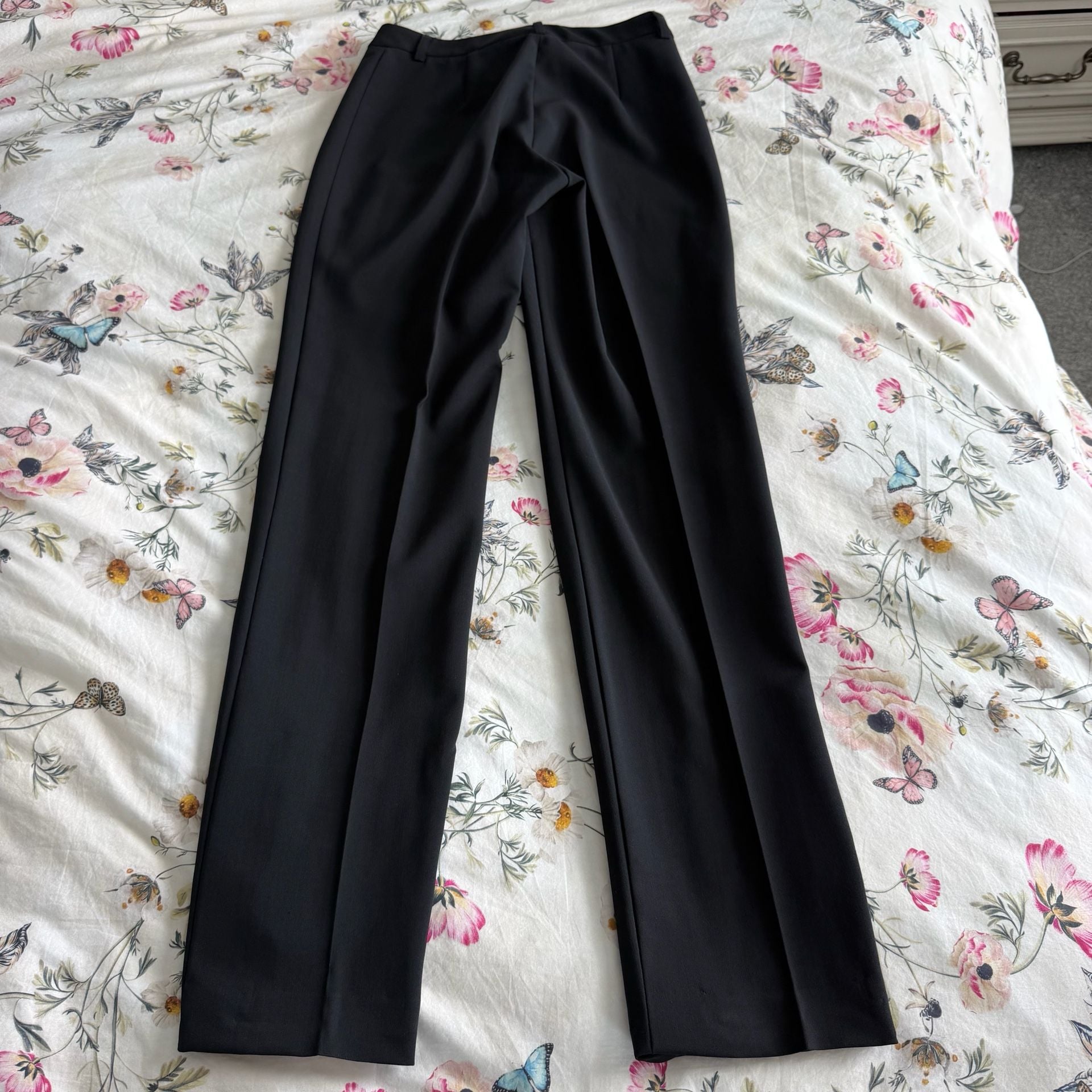 Theory Dress Pants Size 2 Black Wool Blend Tailored Trousers 4