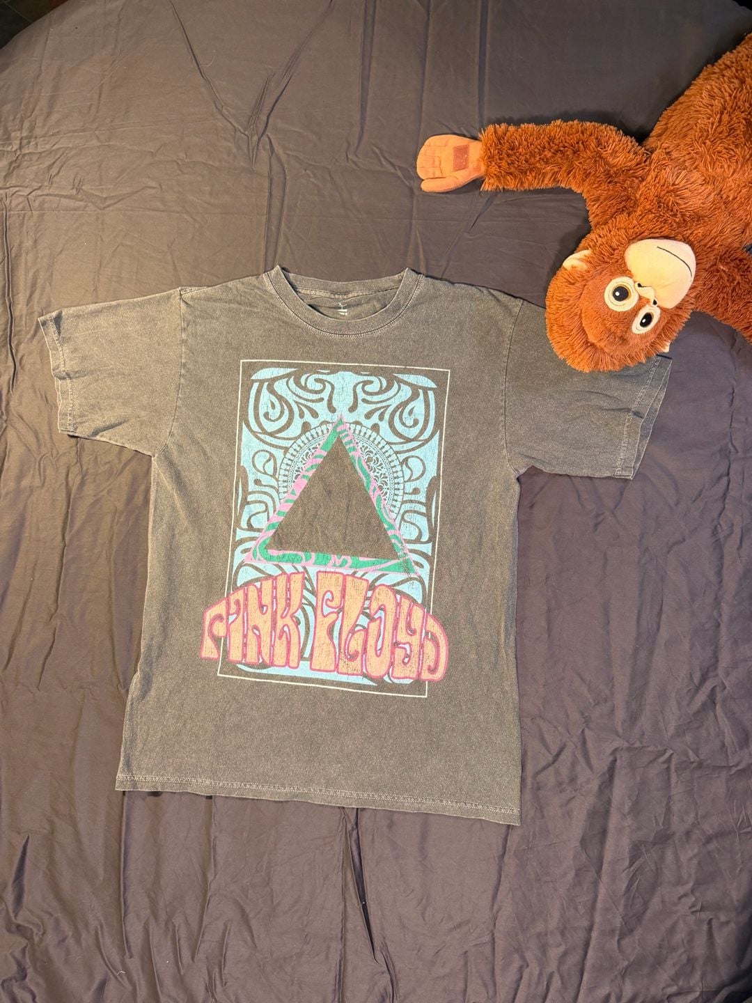 Pink Floyd Graphic T-Shirt Size S Charcoal Gray Concert Tour Tee 2