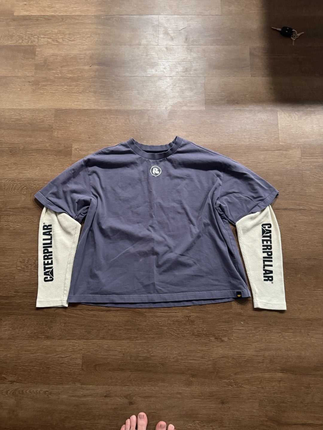 CAT Reclaimed LA Layered Long Sleeve Tee Size L Purple 2