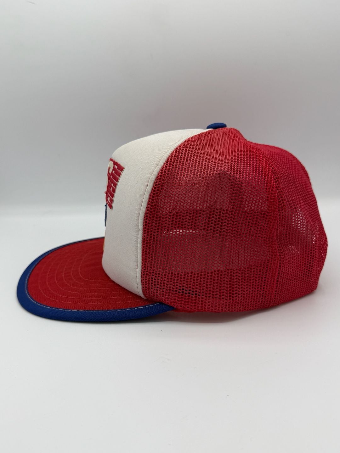 Vintage 1984 McDonalds USA Olympics Trucker Hat Snapback Red White Blue 5