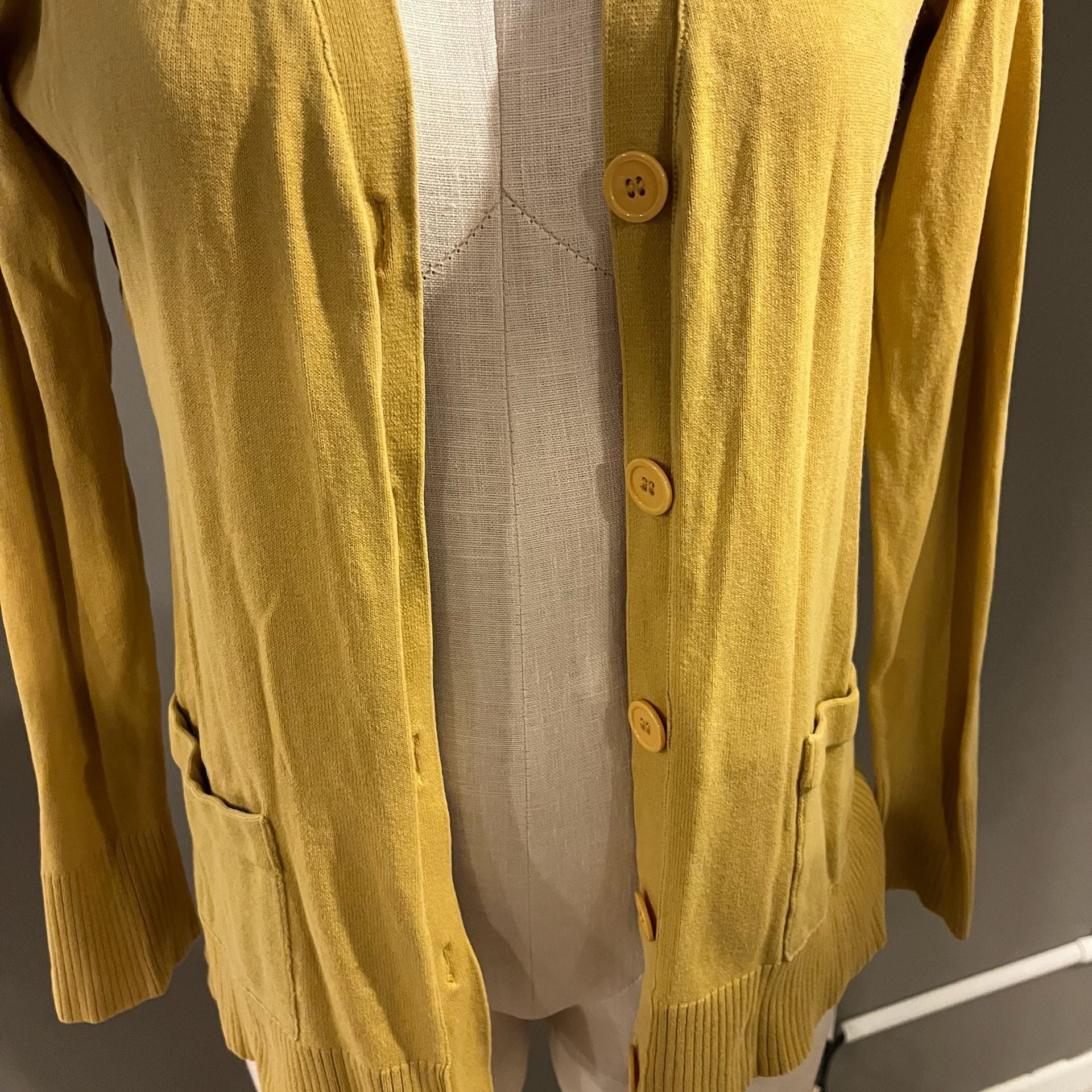 Faded Glory Yellow Cardigan Sweater Women’s Small Fall Winter 3