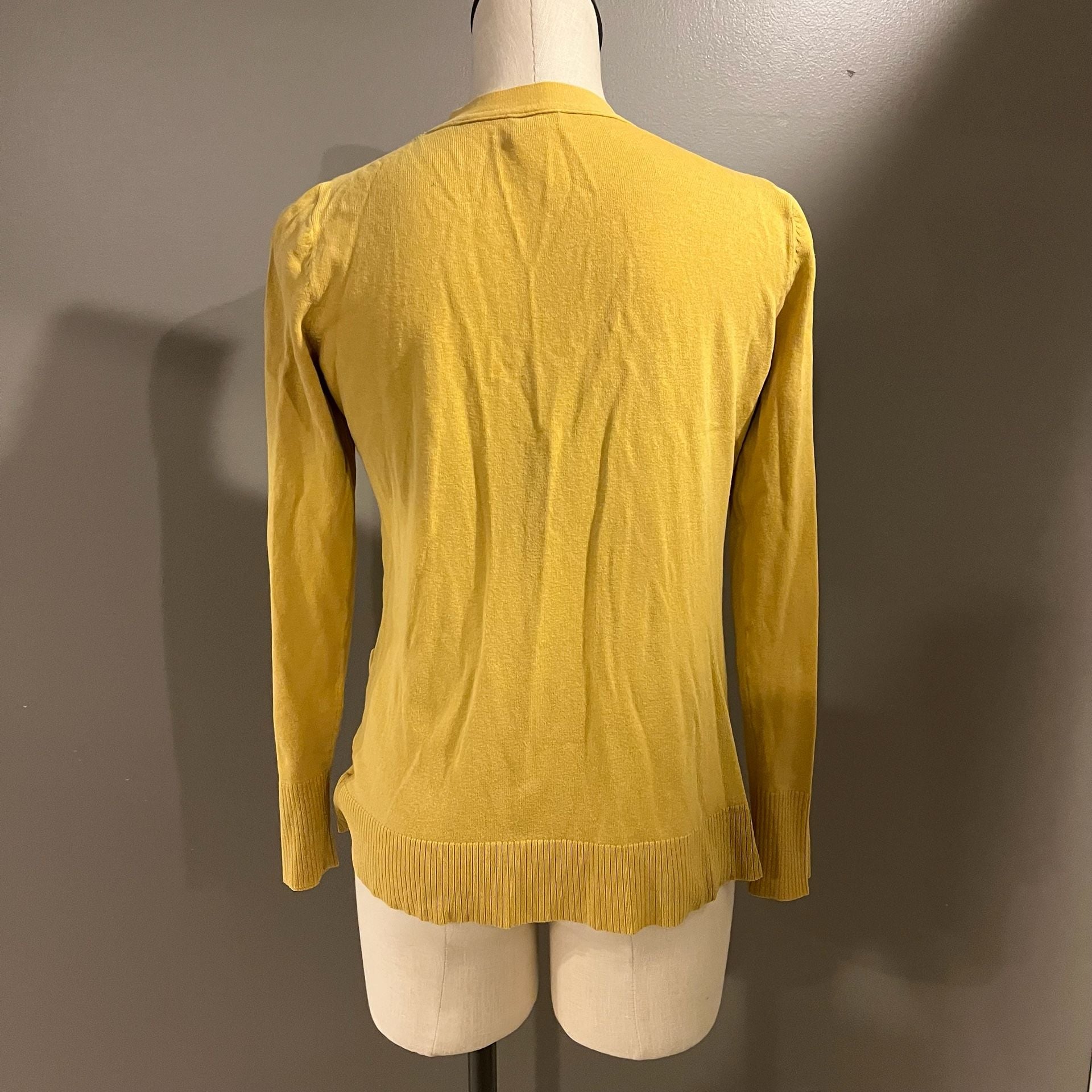 Faded Glory Yellow Cardigan Sweater Women’s Small Fall Winter 8