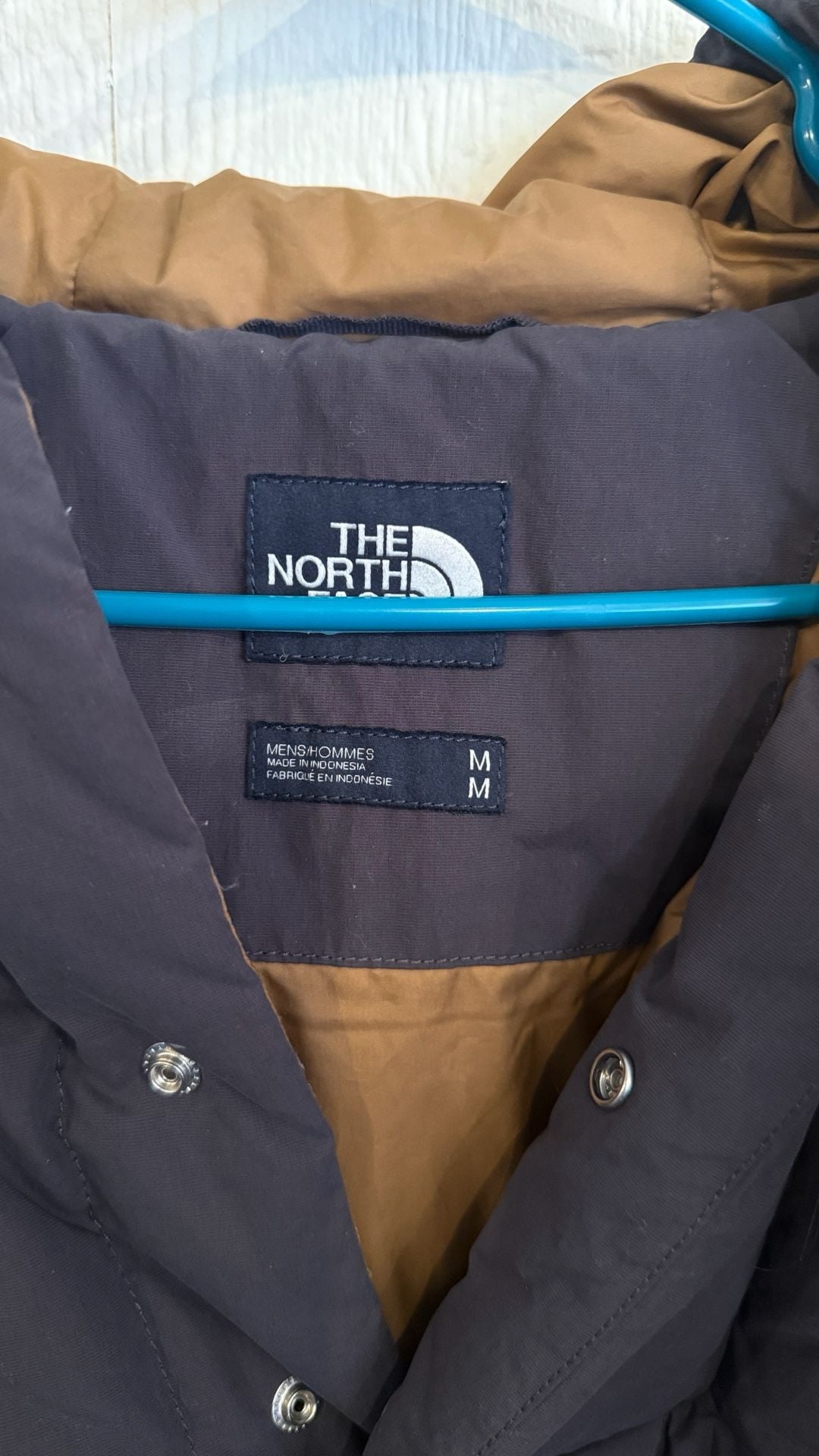 The North Face Down Pullover Jacket Size M Dark Gray Brown Hooded 3