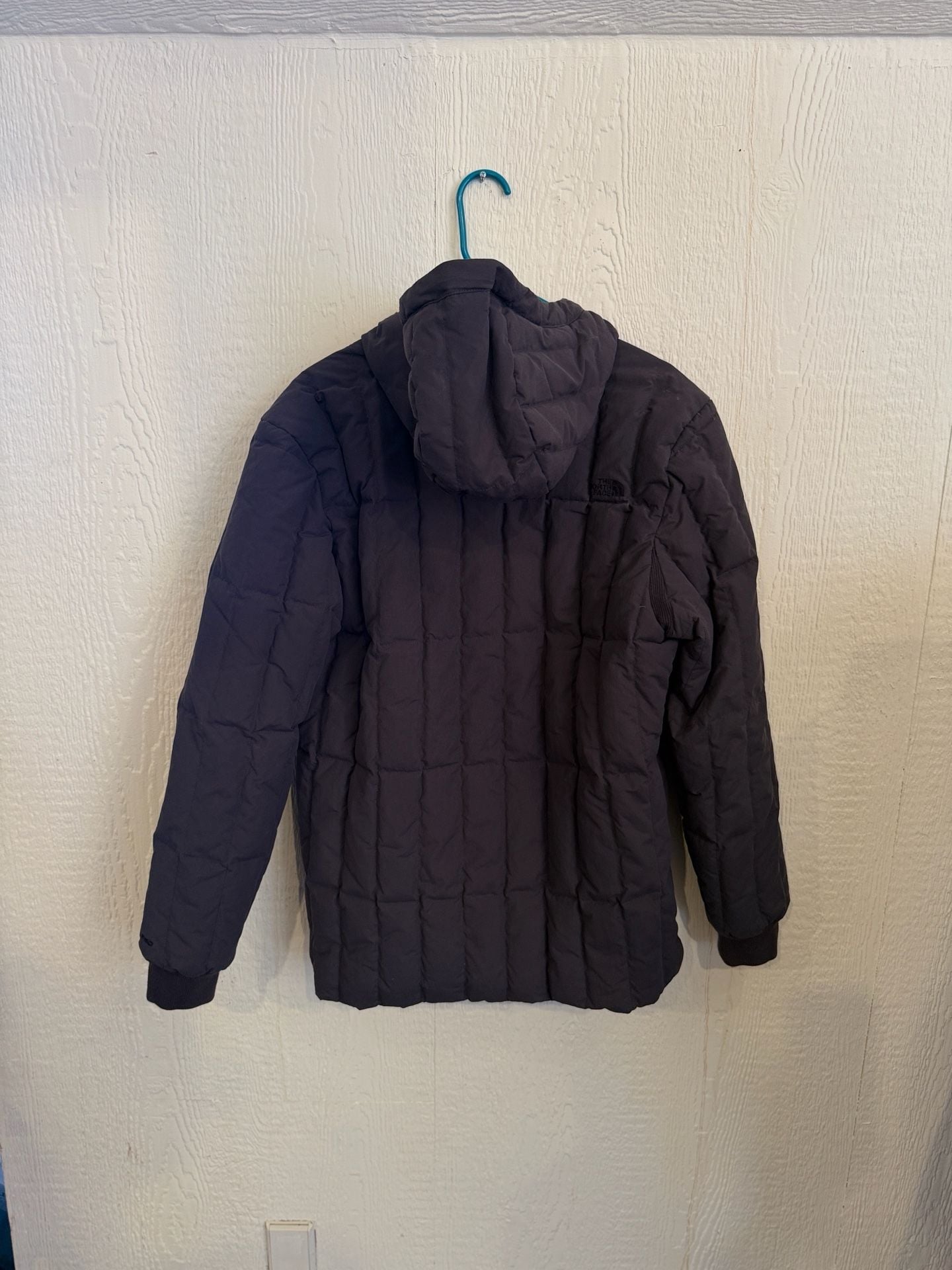 The North Face Down Pullover Jacket Size M Dark Gray Brown Hooded 4