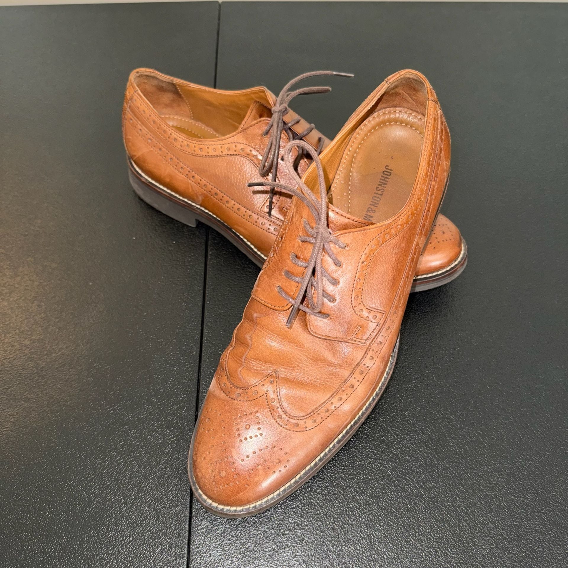 Johnston & Murphy Brown Leather Wingtip Oxfords 2