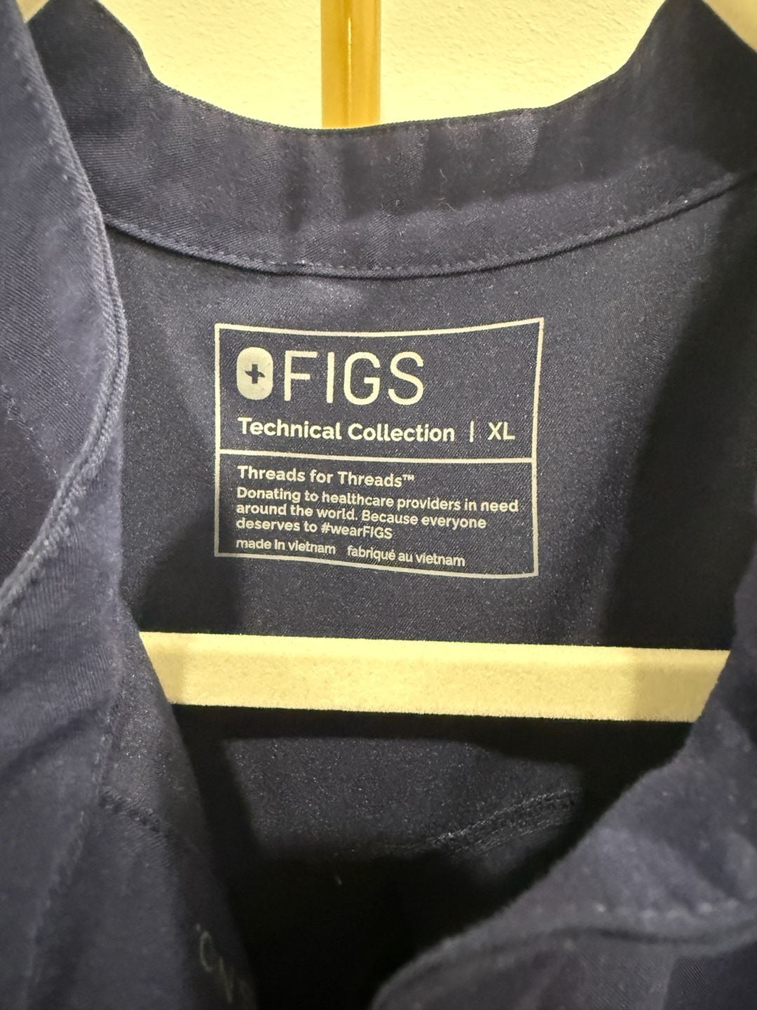 Figs Rafaela Scrub Top Size XL Navy Blue Mandarin Collar 3