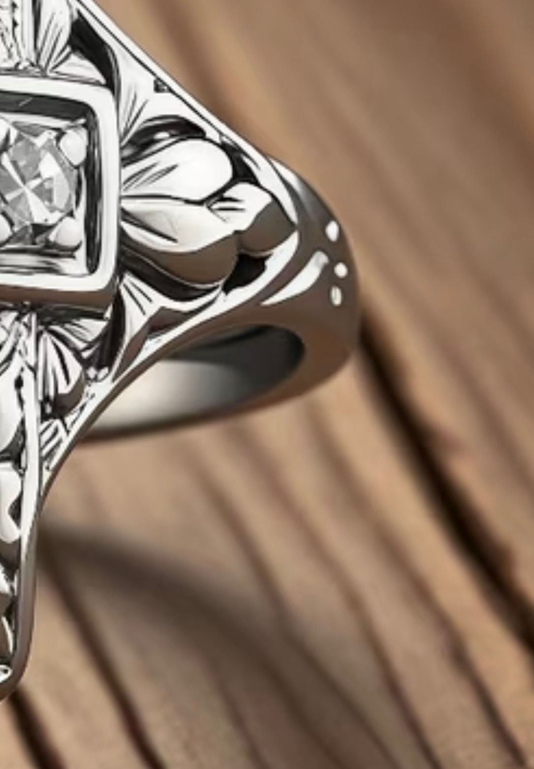 Vintage Single Cut Diamond Filigree Navette Ring in 925 Sterling Silver 4