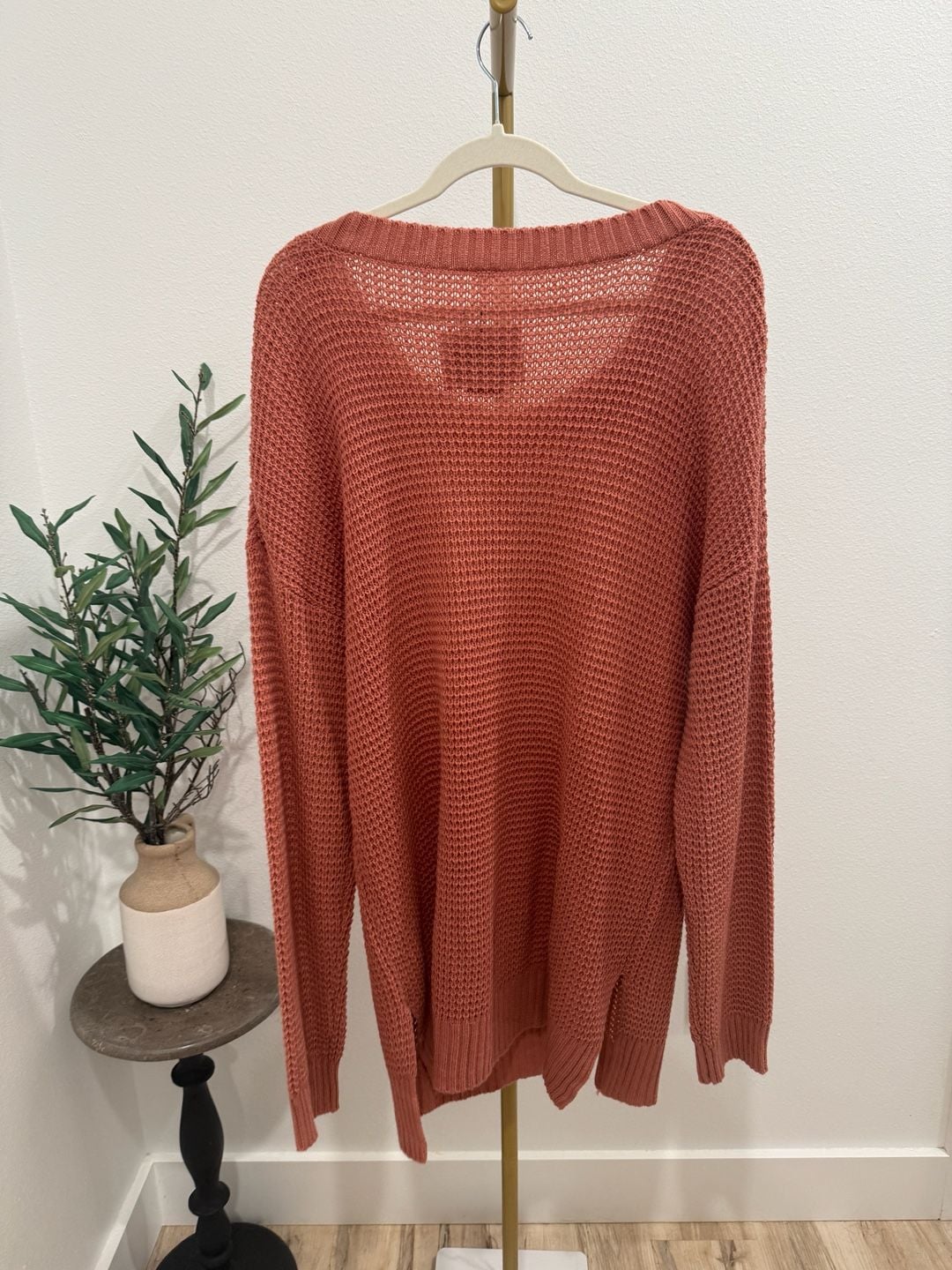 Zenana Premium Long Sleeve Round Neck Sweater Size 3X Dusty Rose 5