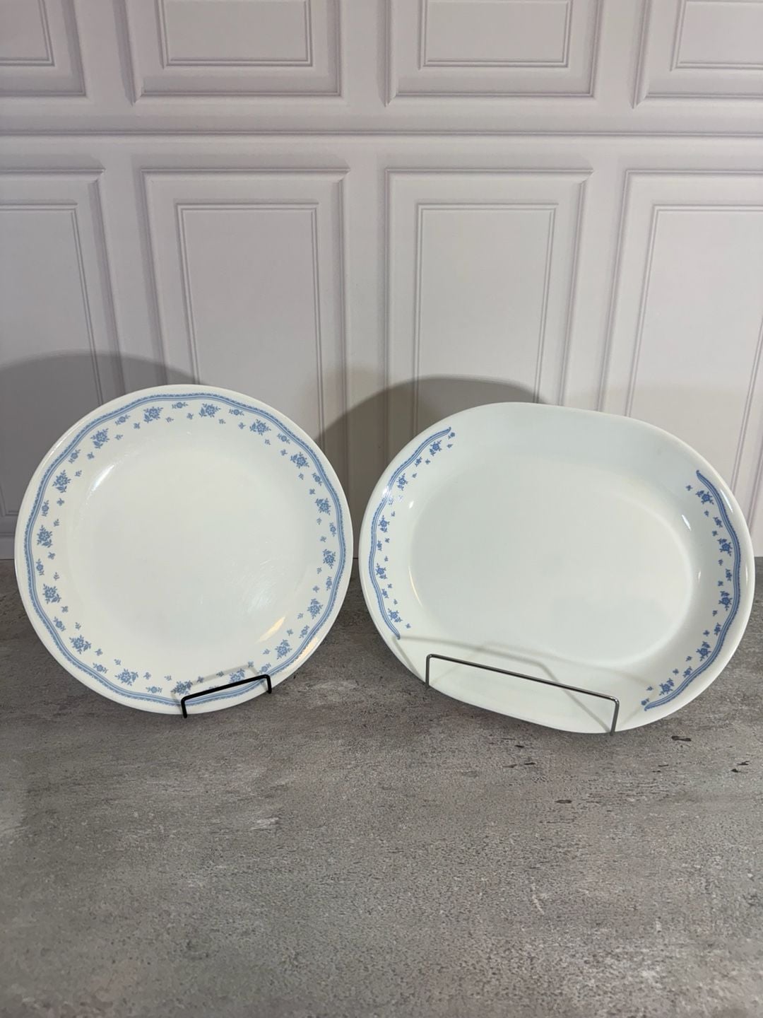 Corelle Morning Blue Serving Platter And Dinner Plate 2