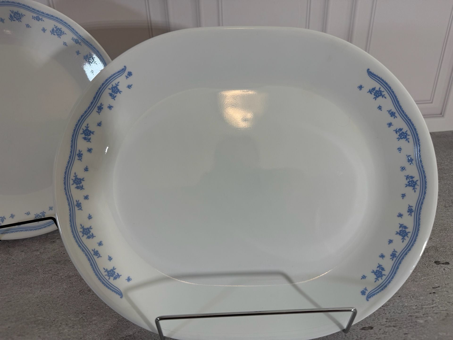 Corelle Morning Blue Serving Platter And Dinner Plate 4