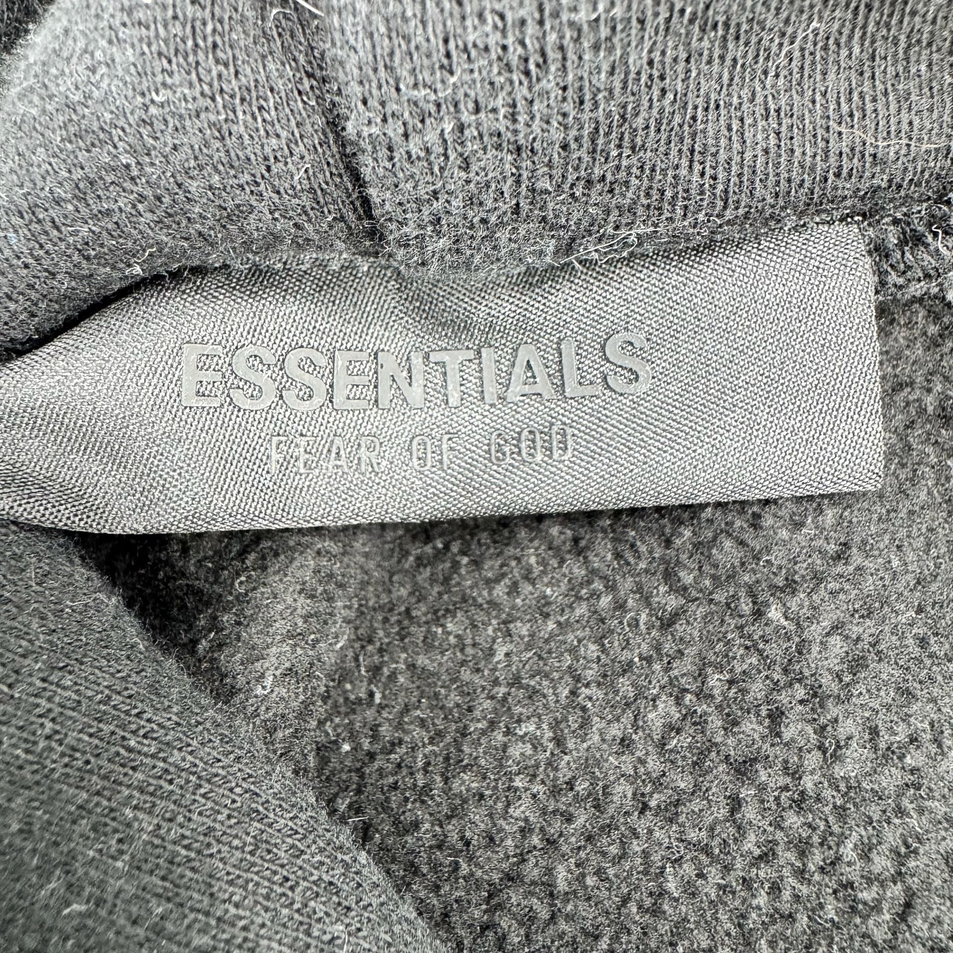 Fear Of God Essentials Hoodie Size M Black Fleece Logo Sweatshirt 3