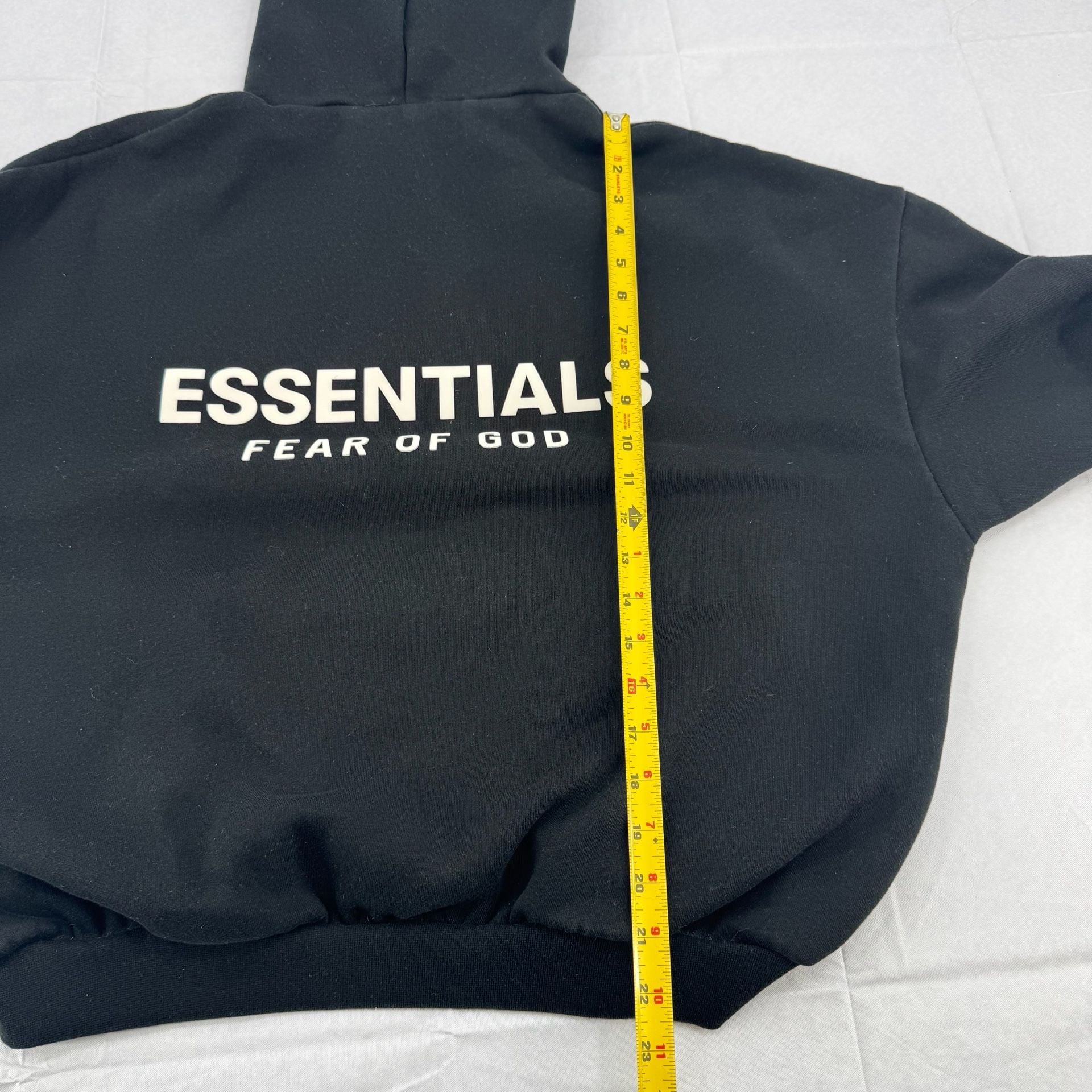 Fear Of God Essentials Hoodie Size M Black Fleece Logo Sweatshirt 8