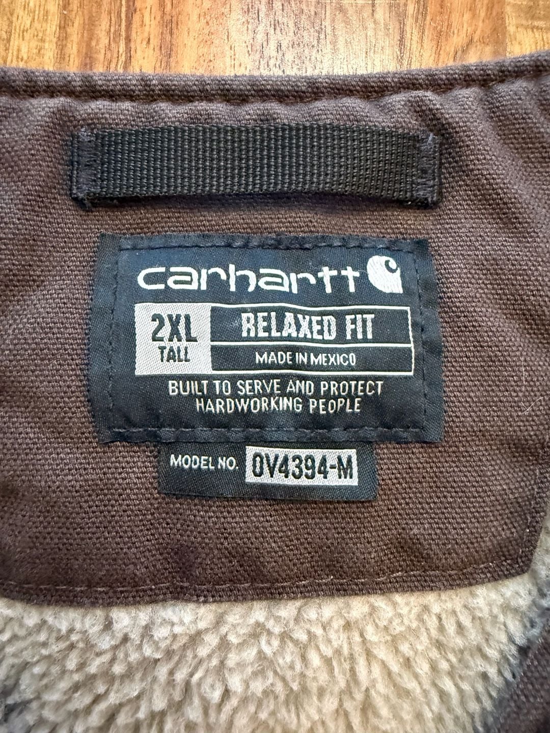 Carhartt Sherpa Lined Vest Size 2XL Tall Brown Duck Canvas 3