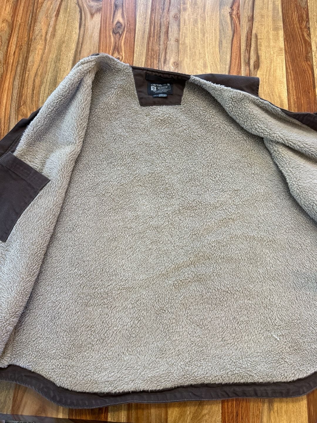 Carhartt Sherpa Lined Vest Size 2XL Tall Brown Duck Canvas 4