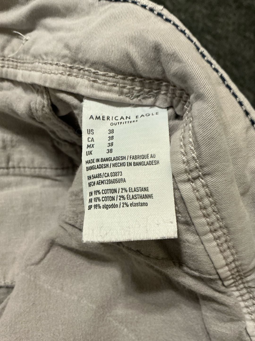 American Eagle Next Level Flex Shorts Mens Size 38 Beige Chino 5