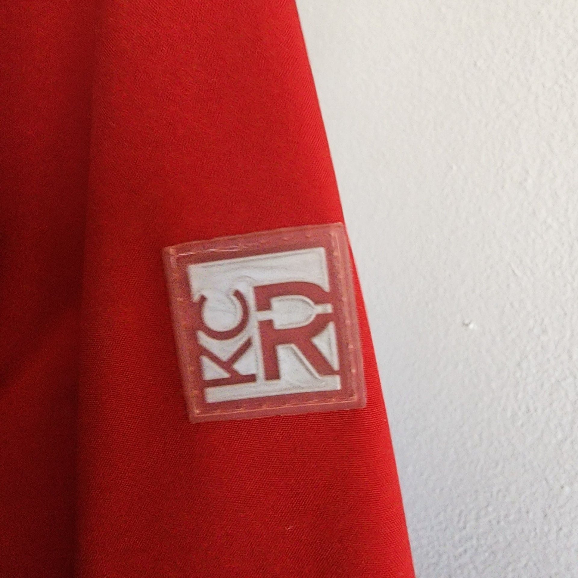 Kenneth Cole Reaction Red Asymmetrical Belted Trench Coat 14