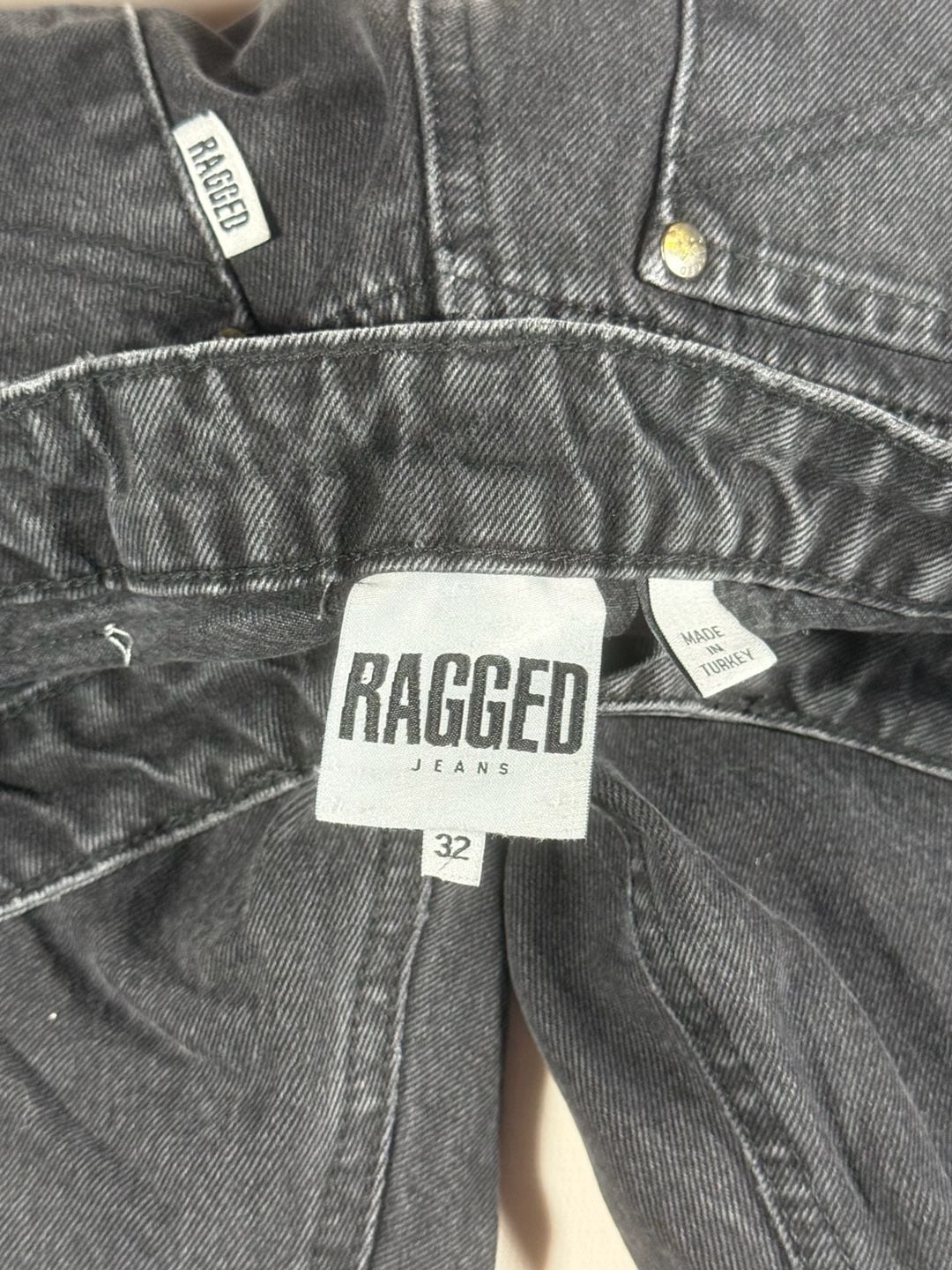 Ragged Jeans Size 32 Black Denim Straight Leg Pants 4