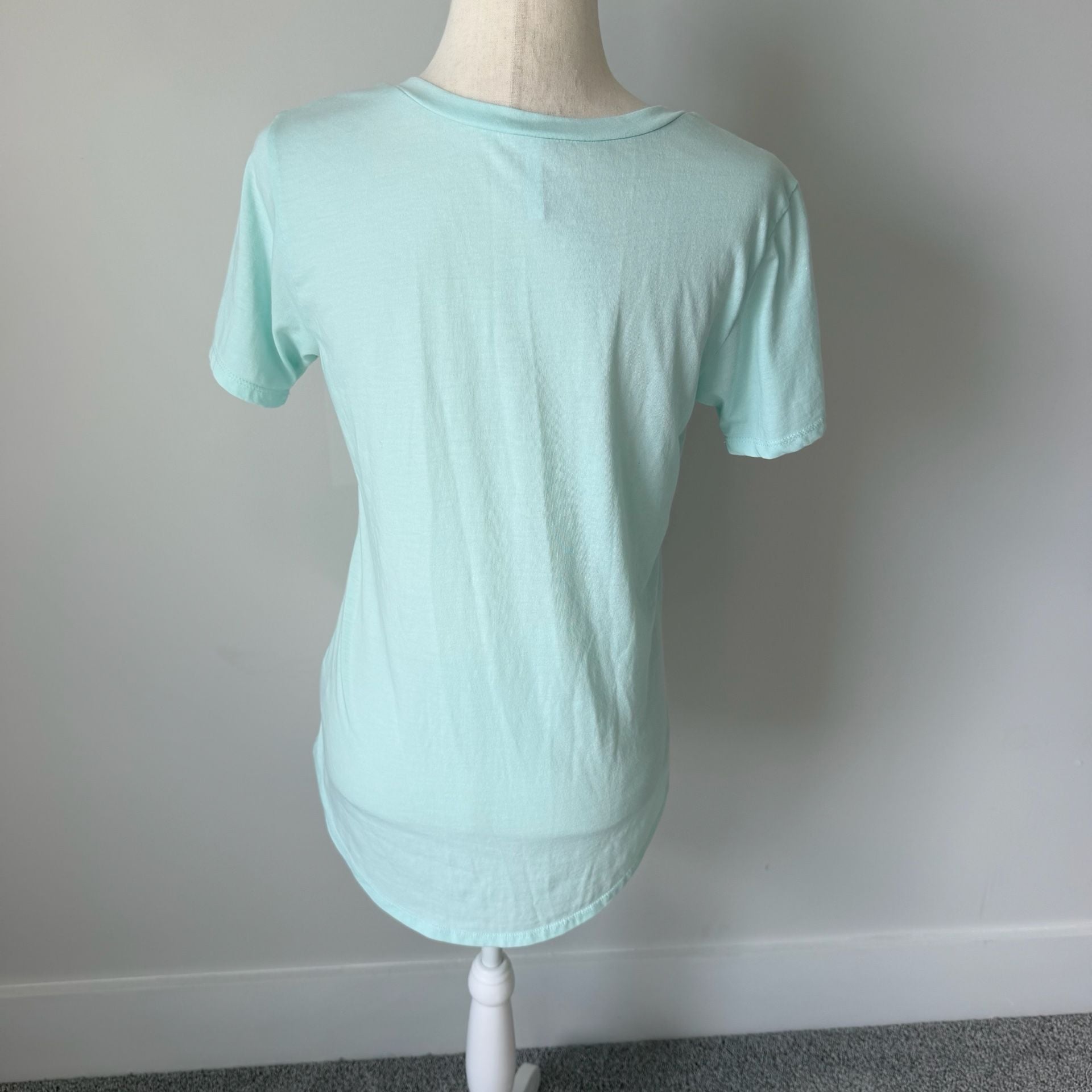 Z Supply Pocket T-Shirt Size S Mint Green V-Neck Scoop Hem 3