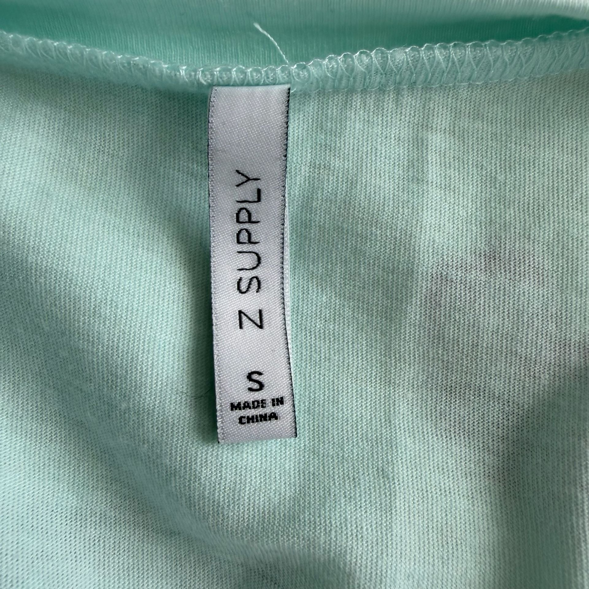 Z Supply Pocket T-Shirt Size S Mint Green V-Neck Scoop Hem 4