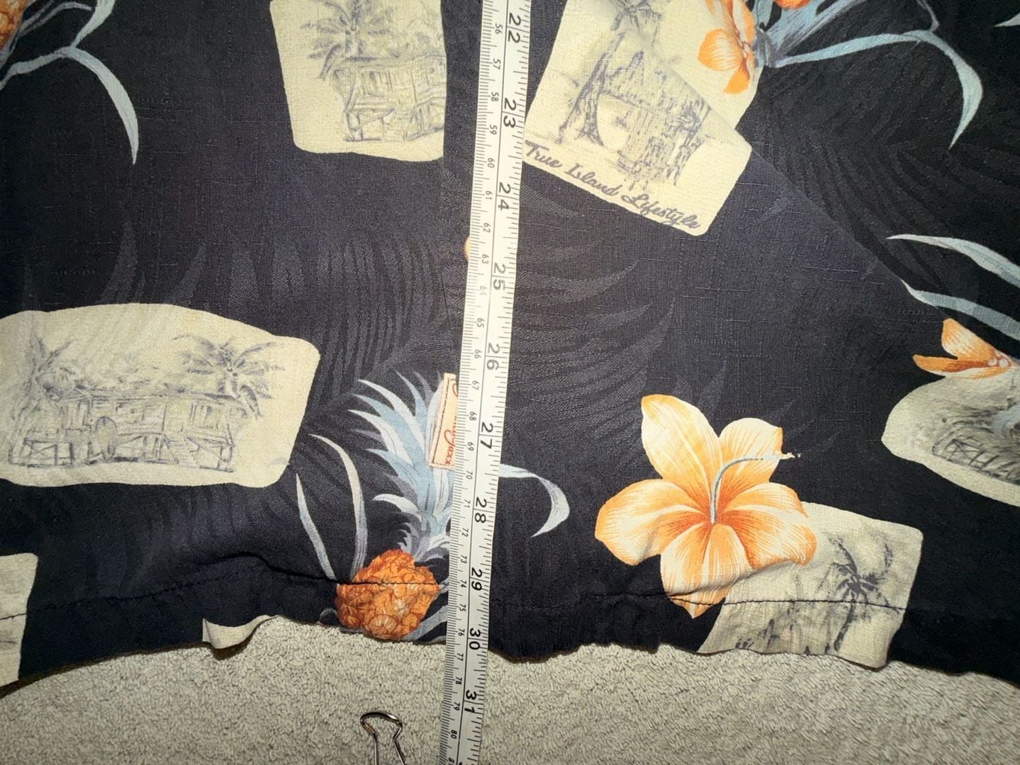 Jamaica Jaxx Silk Hawaiian Shirt Size XXL Black Pineapple Floral 8