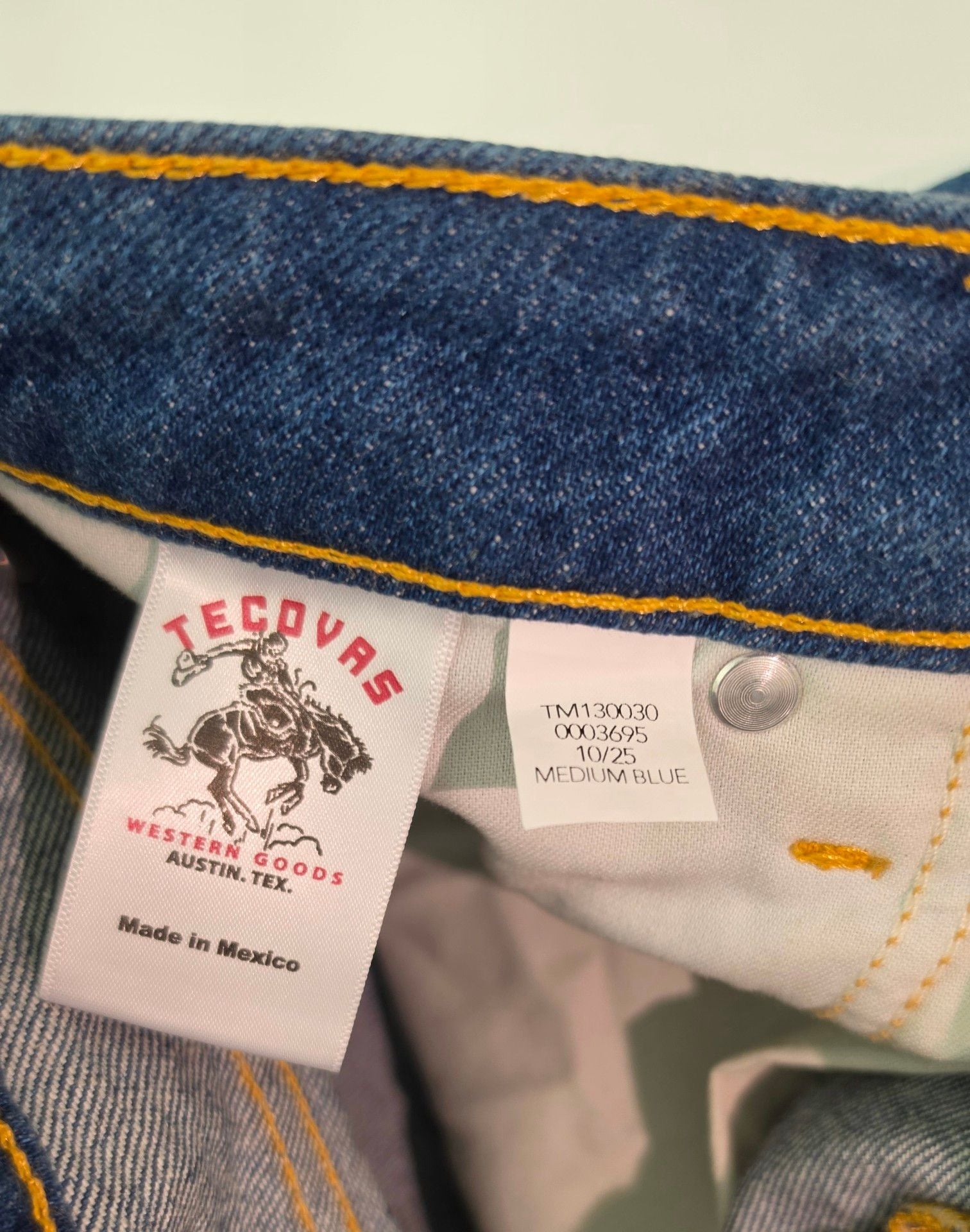New Tecovas Slim Straight Heritage Denim Jeans Size 34x34 Medium Blue 8