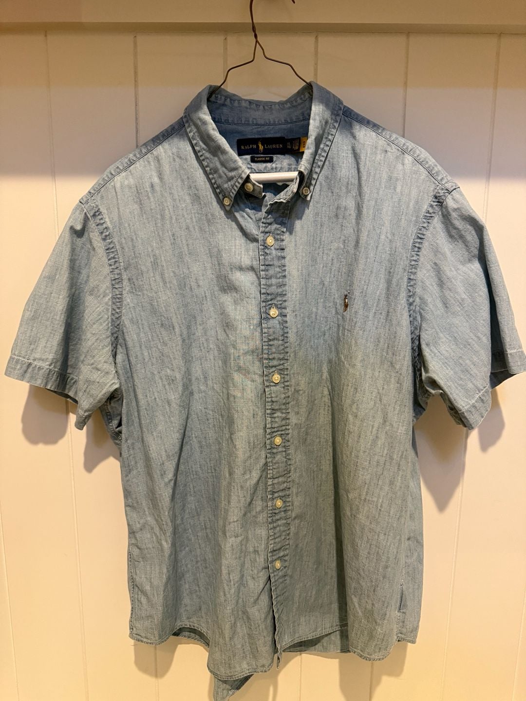 Ralph Lauren Classic Fit Chambray Shirt Size XL Blue 2