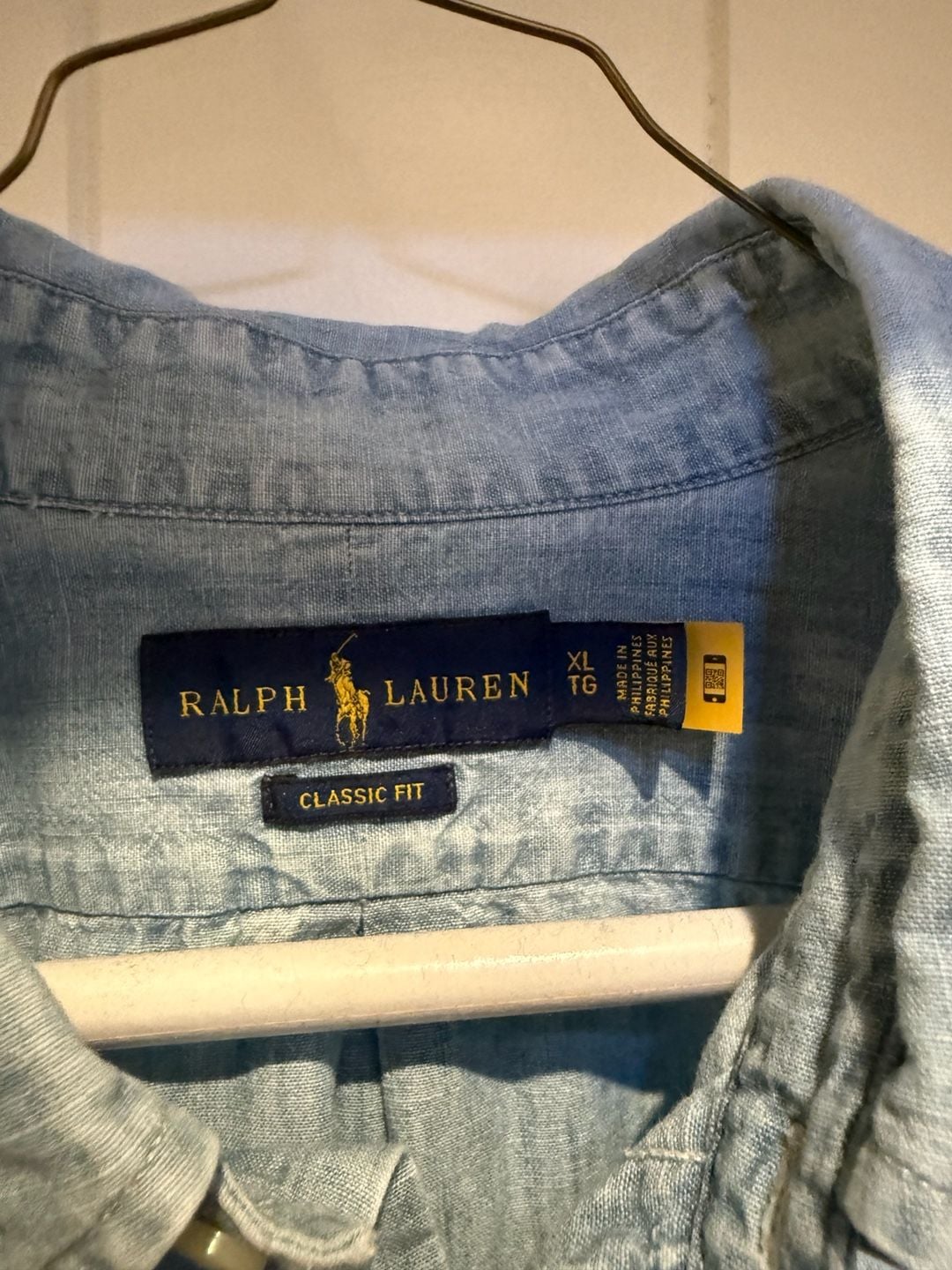 Ralph Lauren Classic Fit Chambray Shirt Size XL Blue 4