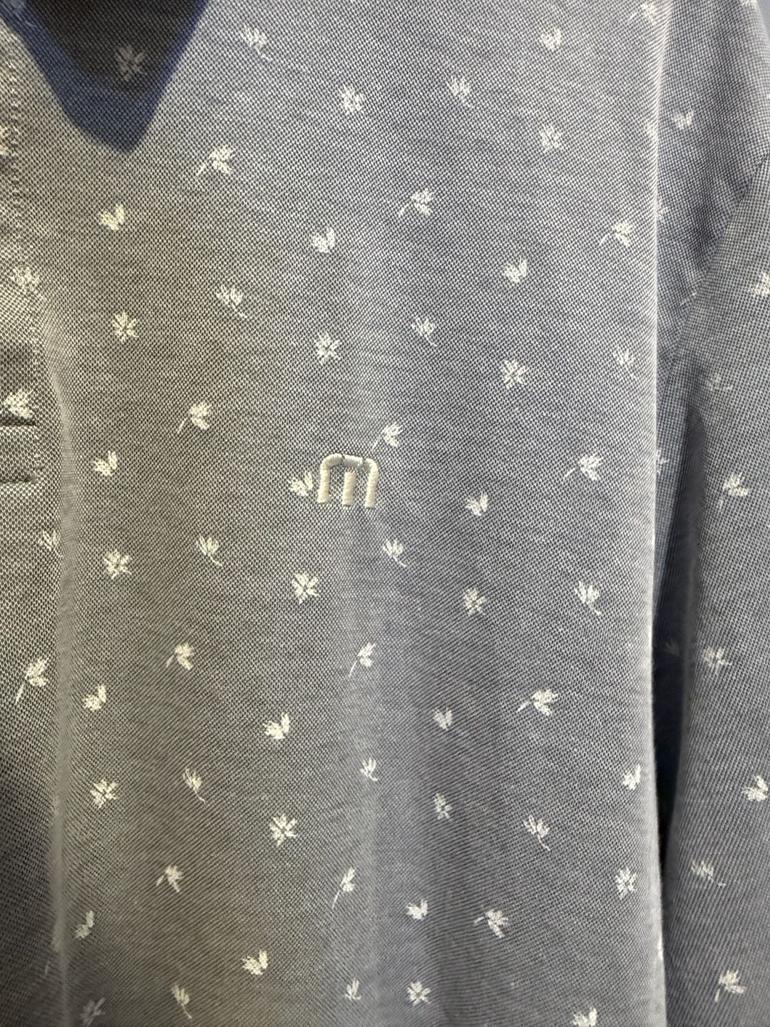 TravisMathew Polo Size XL Grey Floral Print Golf Shirt 3