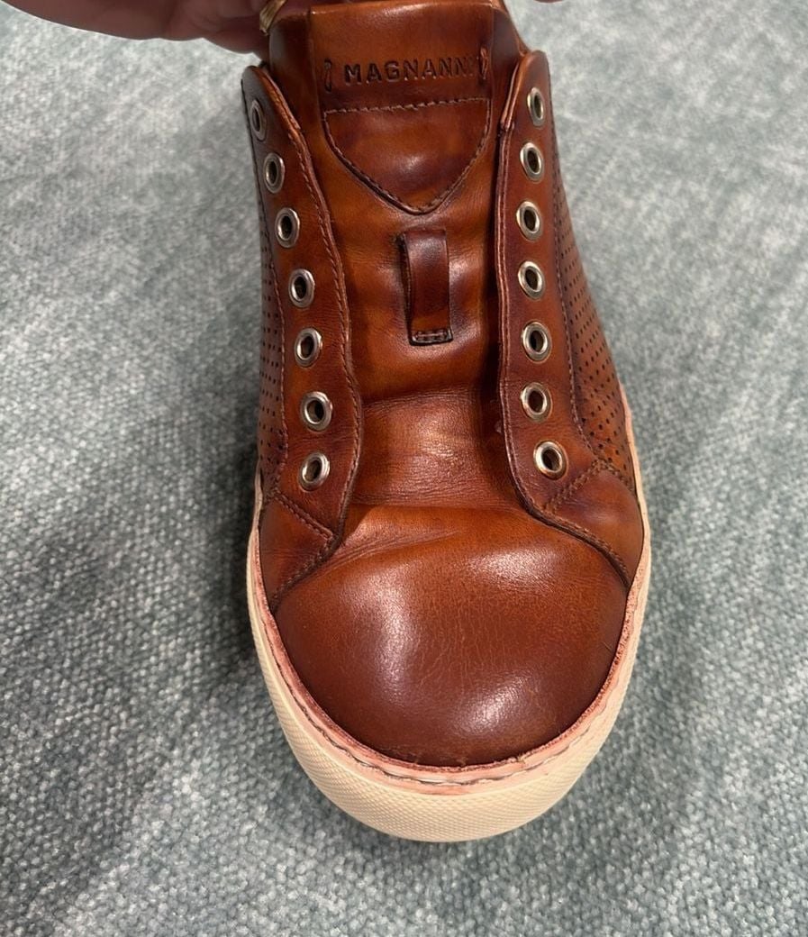 Magnanni 18113 Perforated Leather Sneakers Brown Size 8 M 3