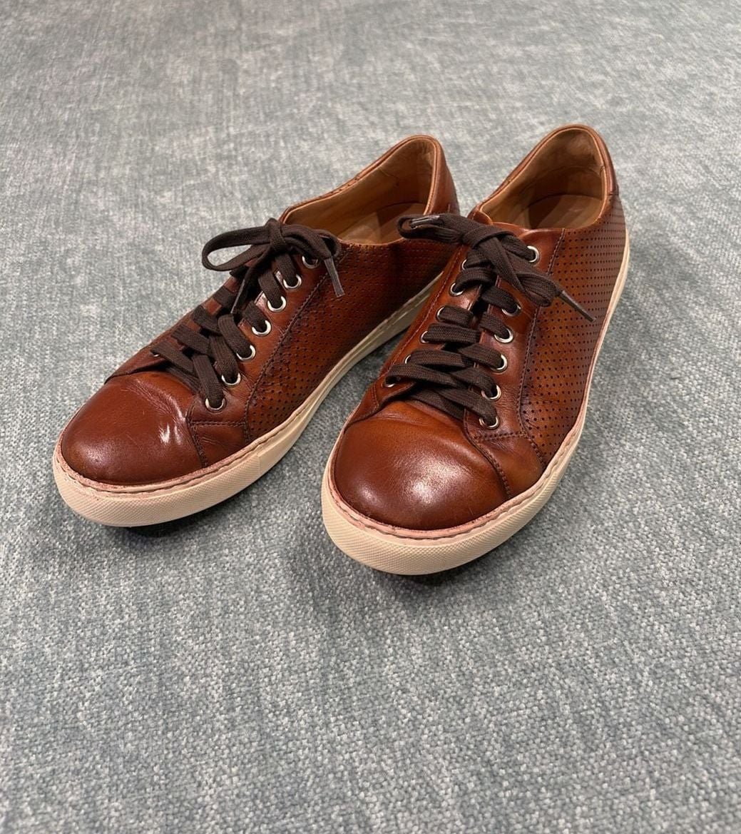 Magnanni 18113 Perforated Leather Sneakers Brown Size 8 M 4