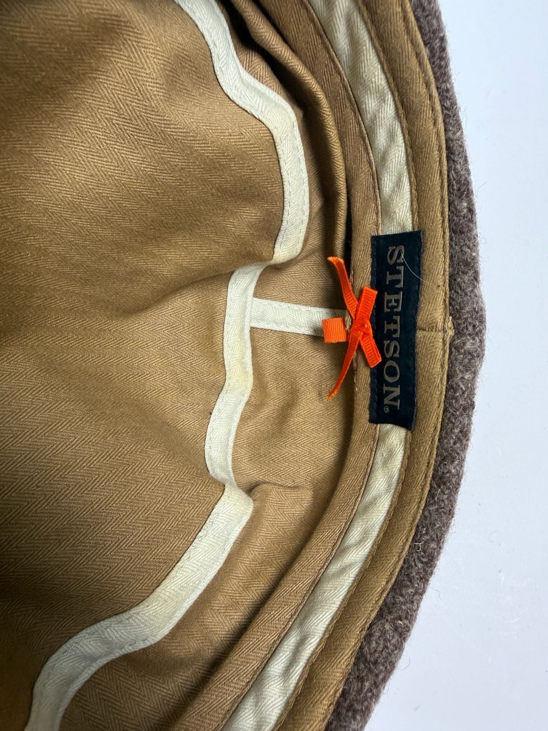 Stetson Wool Flat Cap Size L Brown Tweed Ivy Newsboy Hat 5
