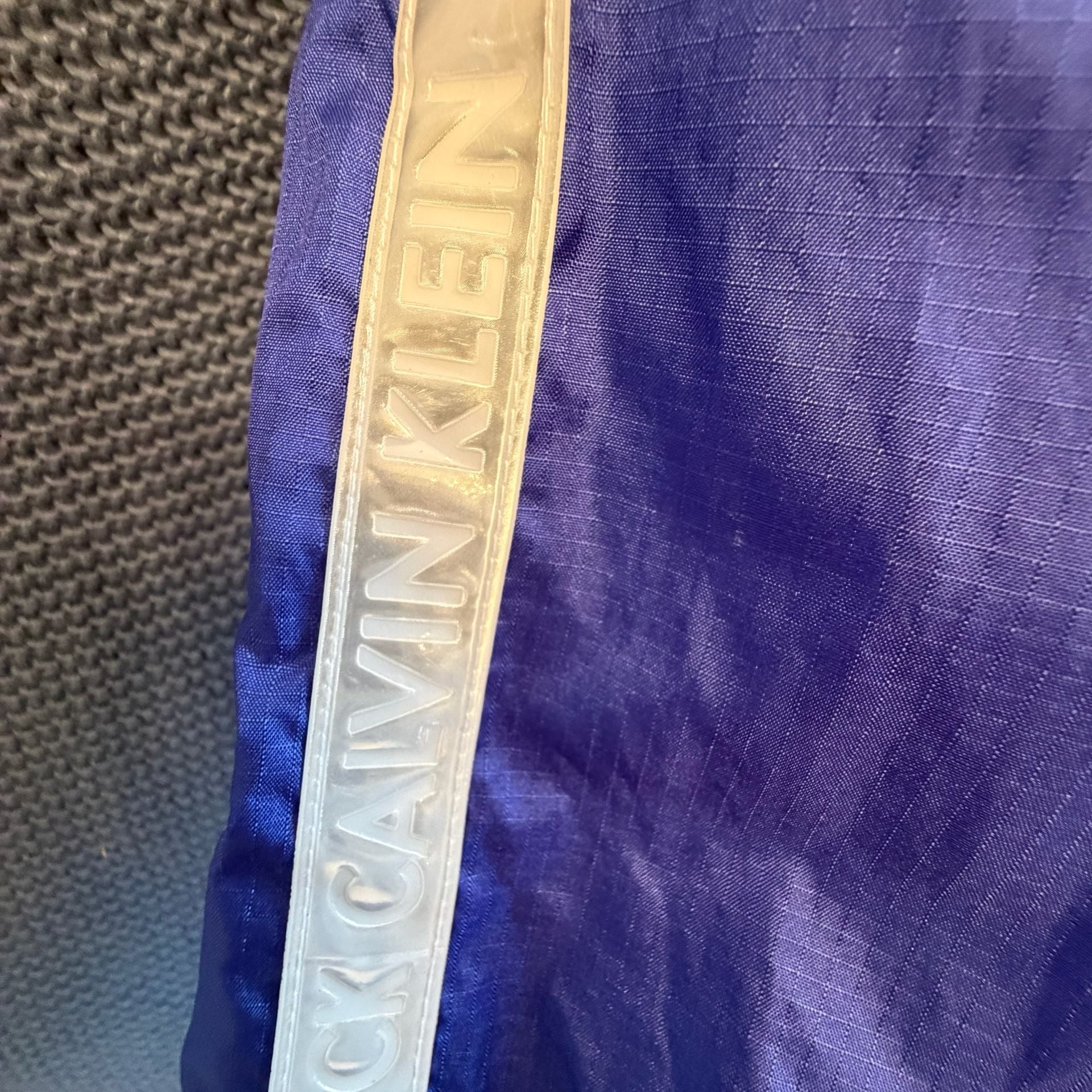 Calvin Klein Jeans Windbreaker Size M Blue Nylon Zip Hooded Jacket 3