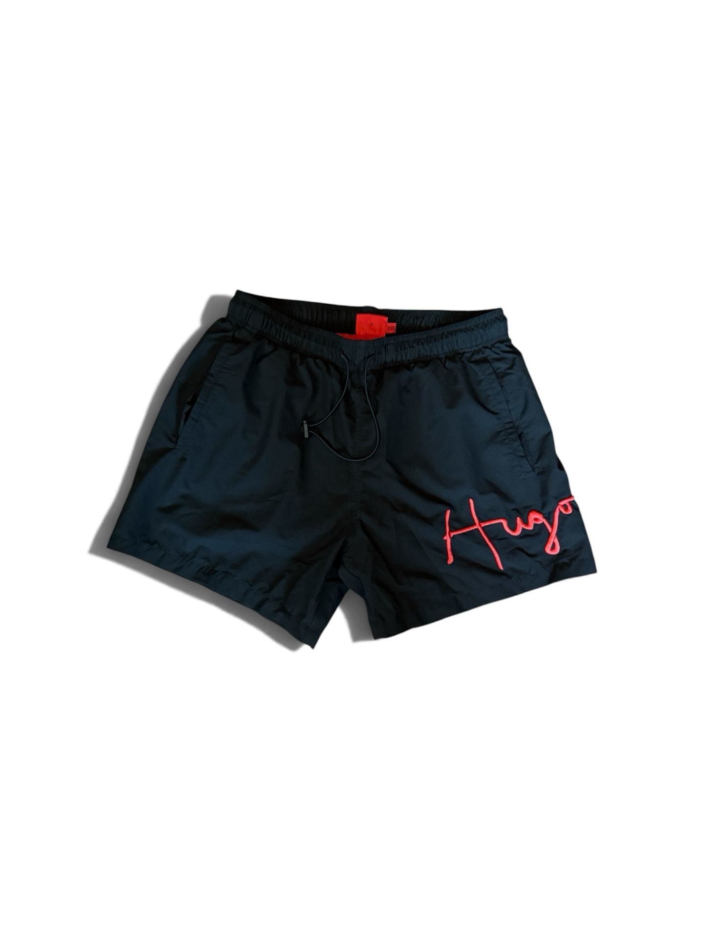 HUGO Swim Trunks Size M Black Script Logo 2