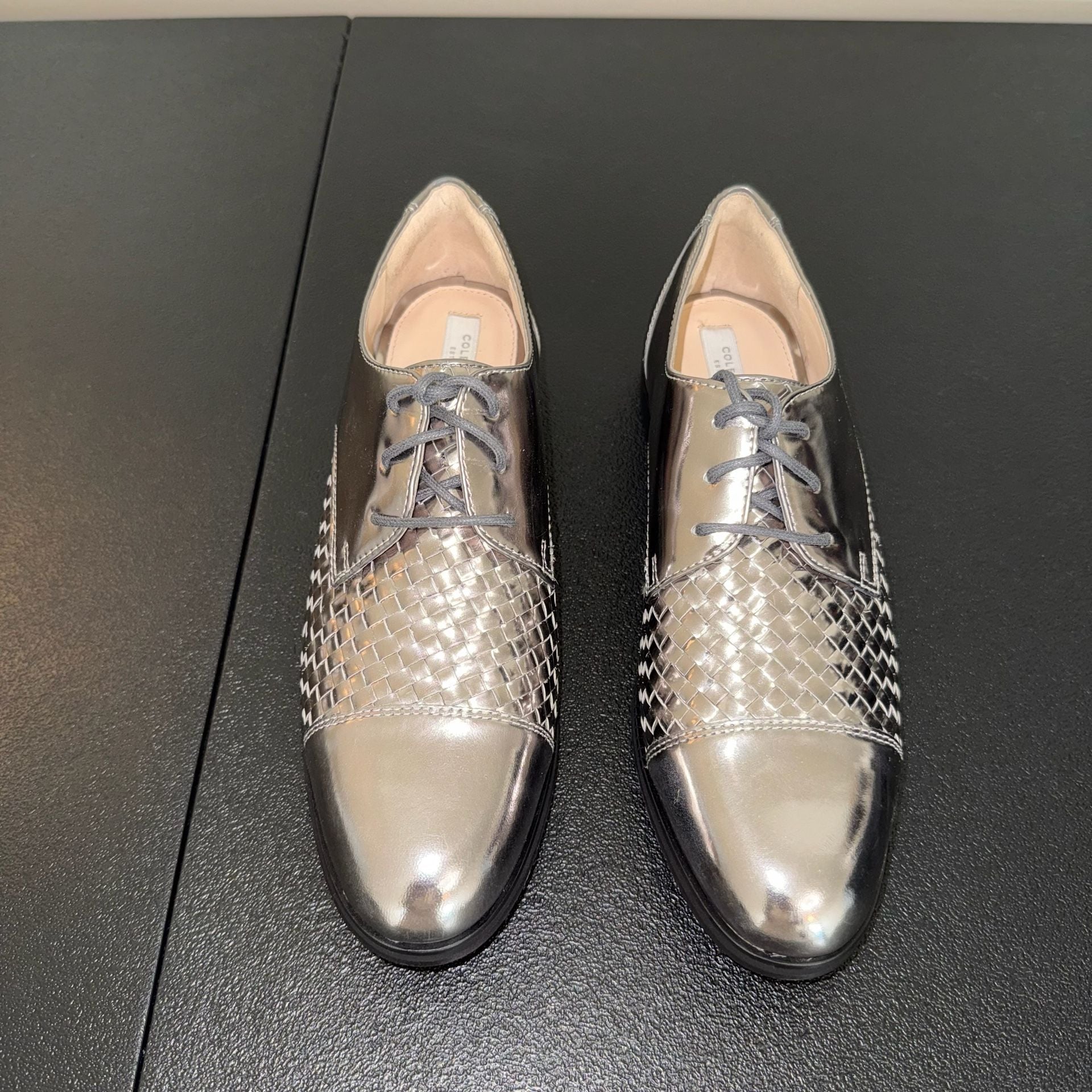 Cole Haan Woven Silver Oxford Shoes Size 7.5 3