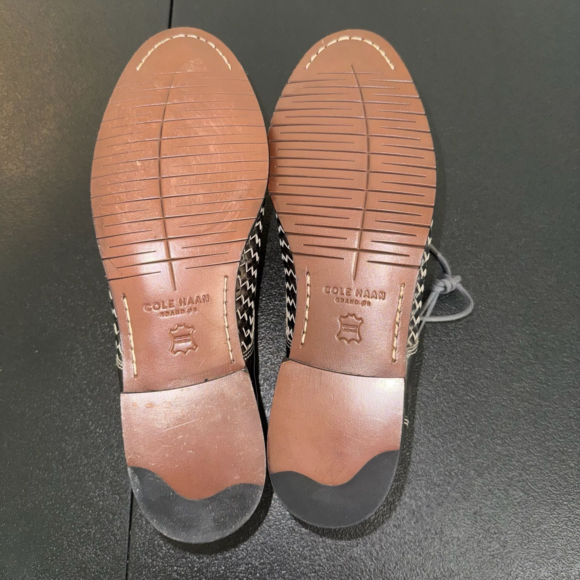 Cole Haan Woven Silver Oxford Shoes Size 7.5 9