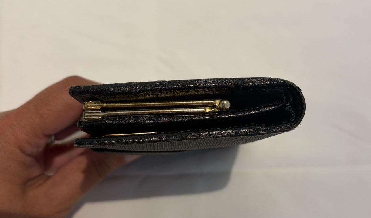 Fendi Pequin Stripe Kiss Lock Wallet Brown Black Canvas Leather with COA 8