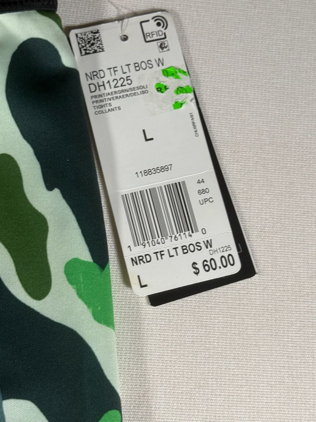 Adidas N.E.R.D Techfit Leggings Size L Green Camo Climalite 3