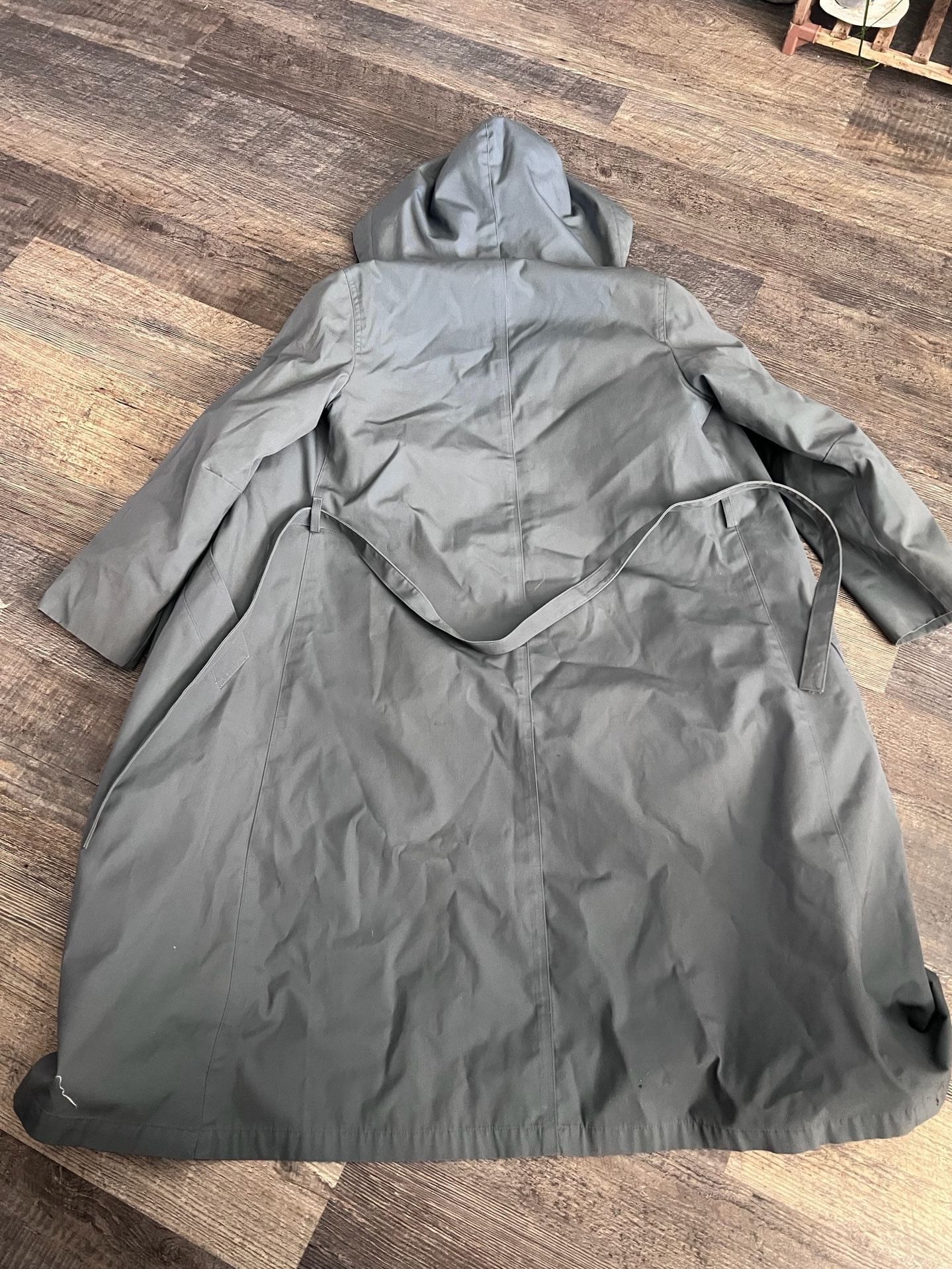 Vintage London Fog Trench Coat Size 6 Petite Gray Belted Faux Fur Lined 3