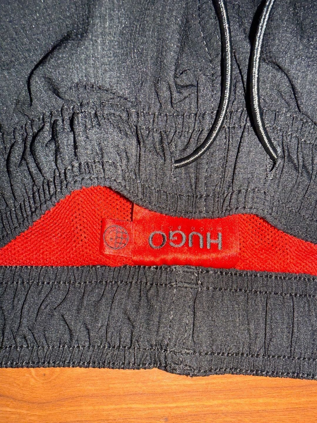 HUGO Swim Trunks Size M Black Script Logo 5