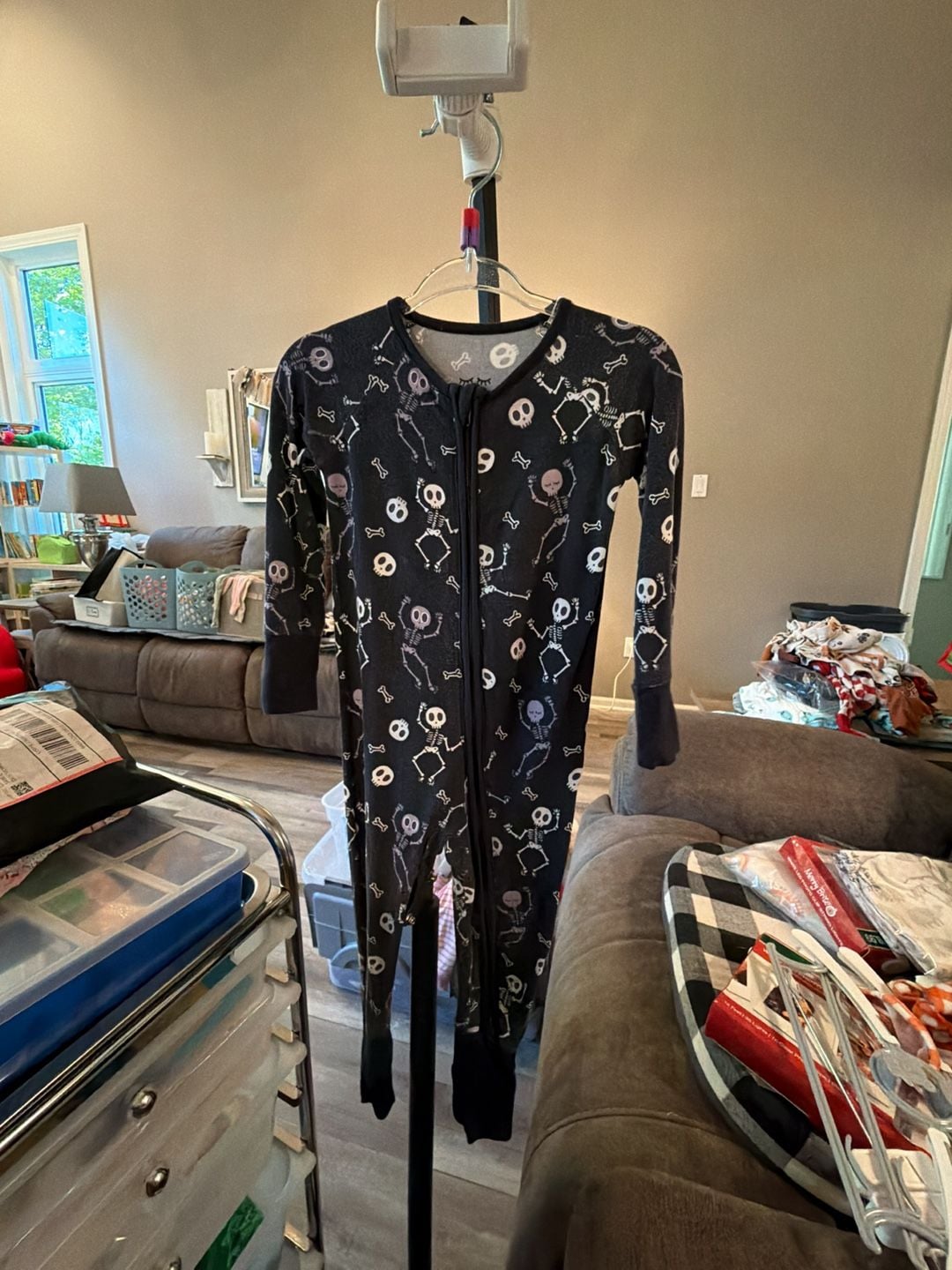 Little Sleepies Skeleton Zippy Size 6-12 Months Black Dancing Skeletons 2