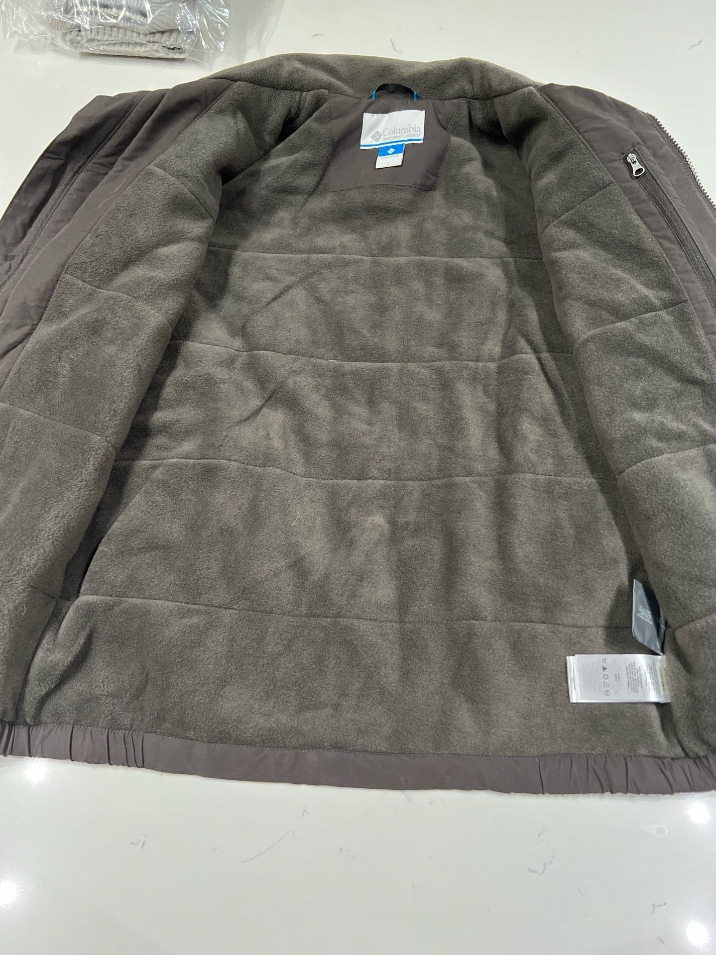 Columbia Men's Gate Racer Softshell Jacket Fleece Lined Brown S 9