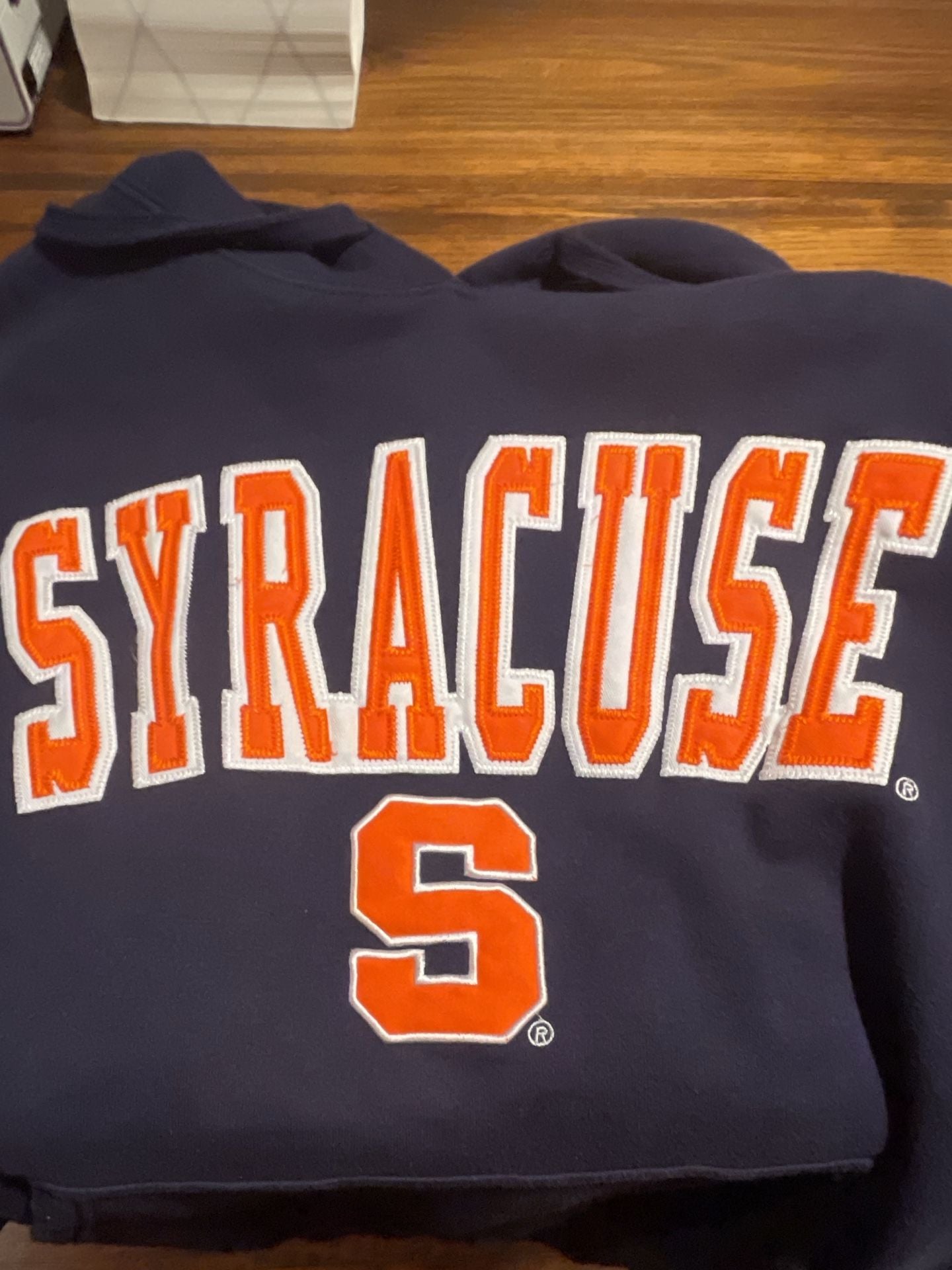 Desert Fish Syracuse University Hoodie Size XL Navy Blue Embroidered 7