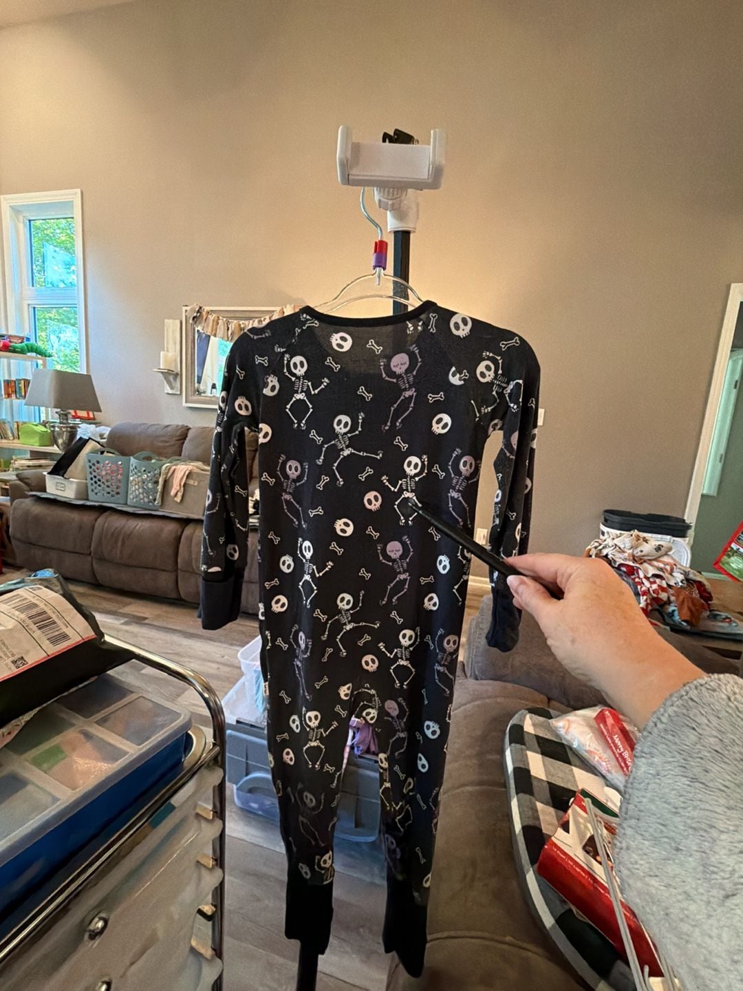 Little Sleepies Skeleton Zippy Size 6-12 Months Black Dancing Skeletons 5