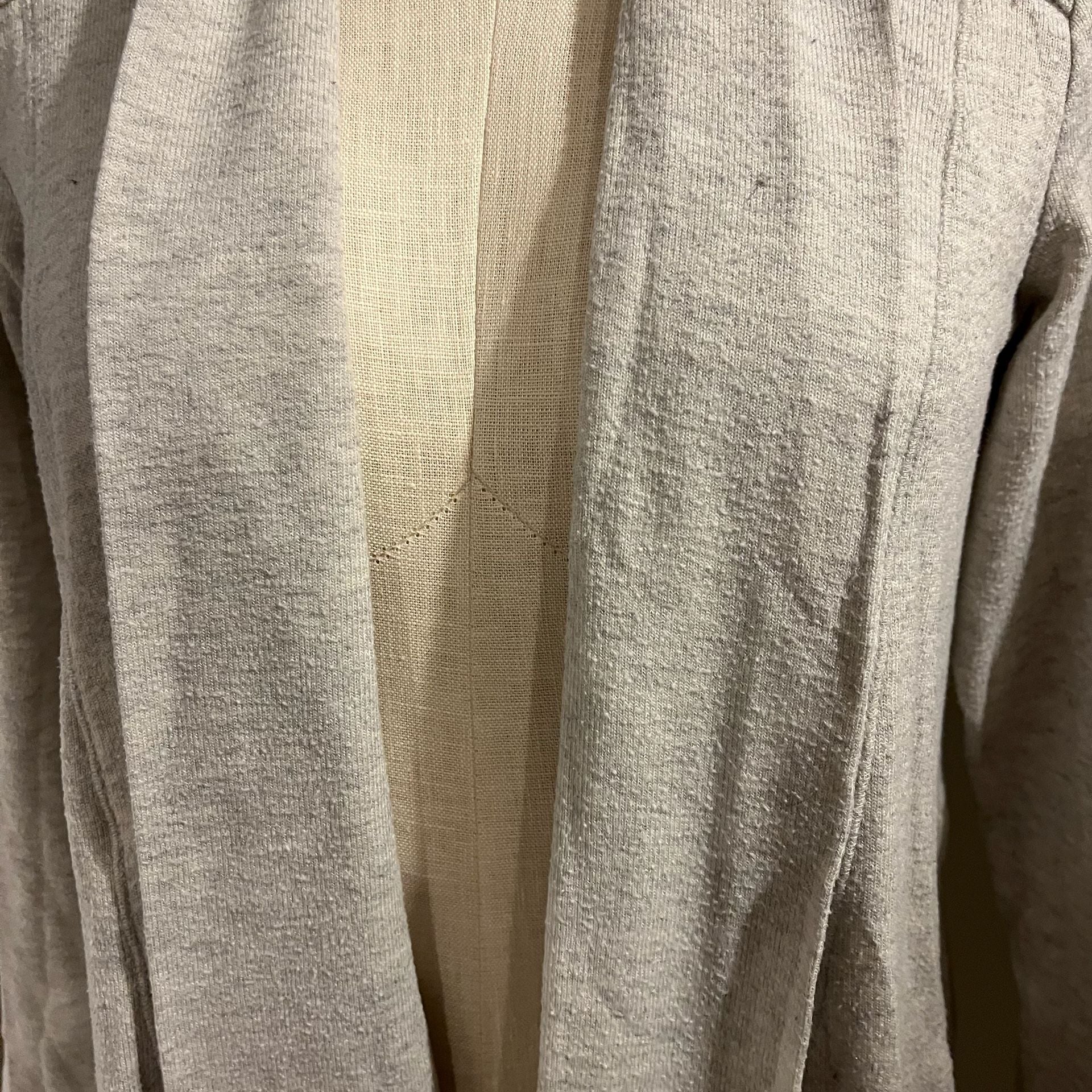 Cupio Cardigan Size M Gray Knit Open Front Draped Shawl Collar Fall Winter 8