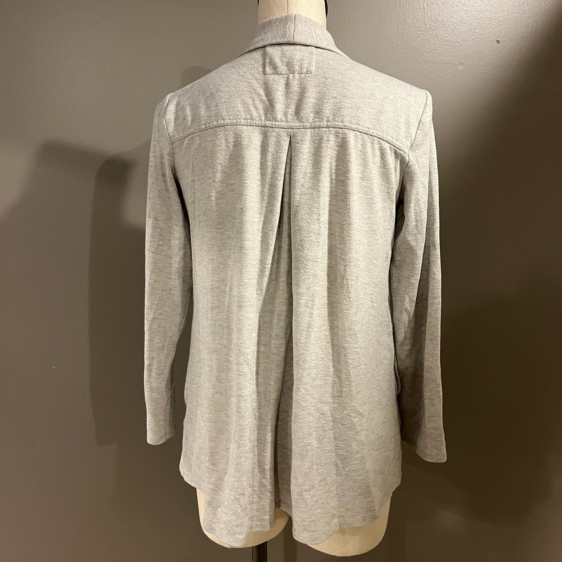 Cupio Cardigan Size M Gray Knit Open Front Draped Shawl Collar Fall Winter 9