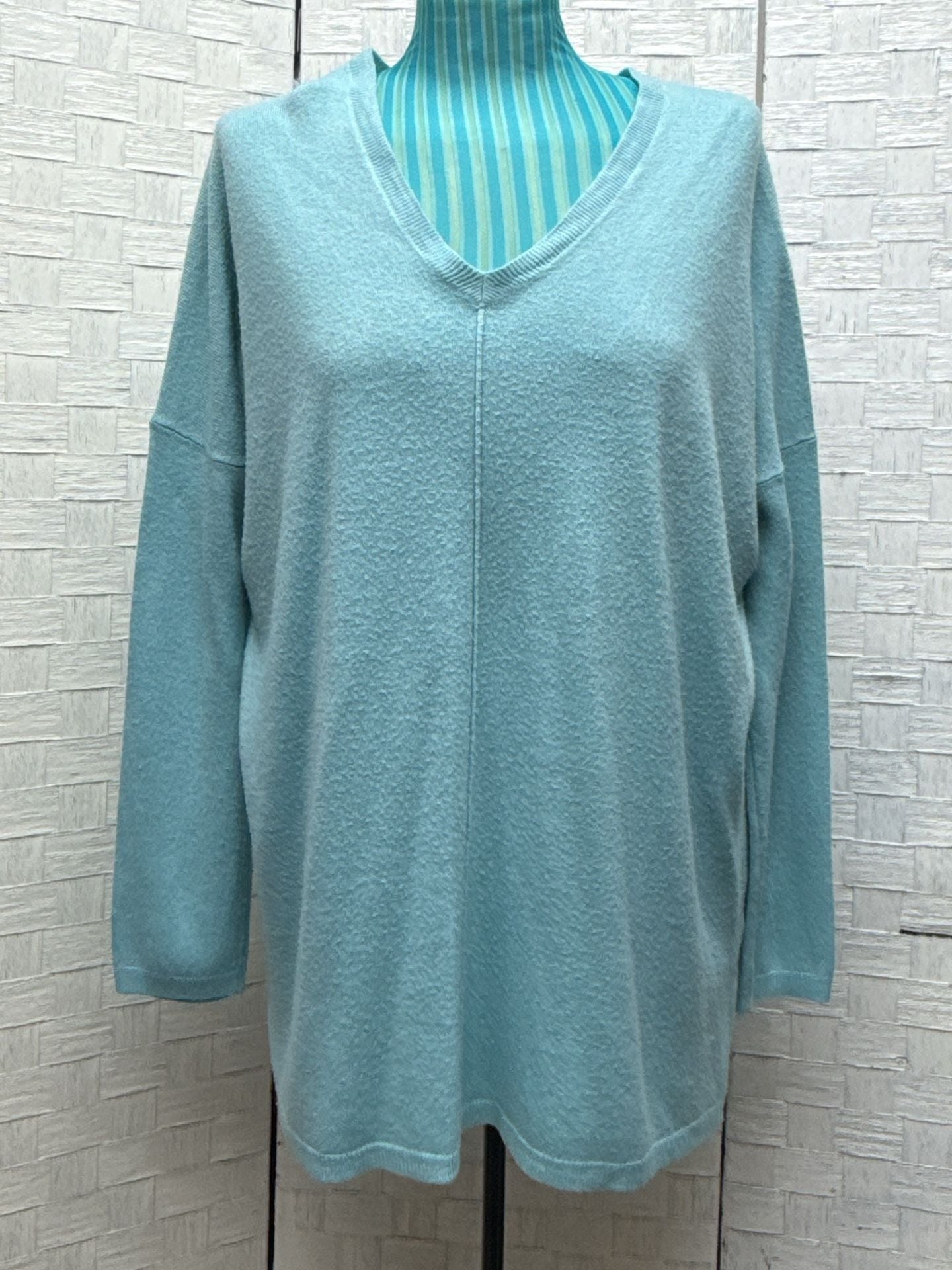 Staccato V-Neck Sweater Size L Blue Lightweight Long Sleeve 2